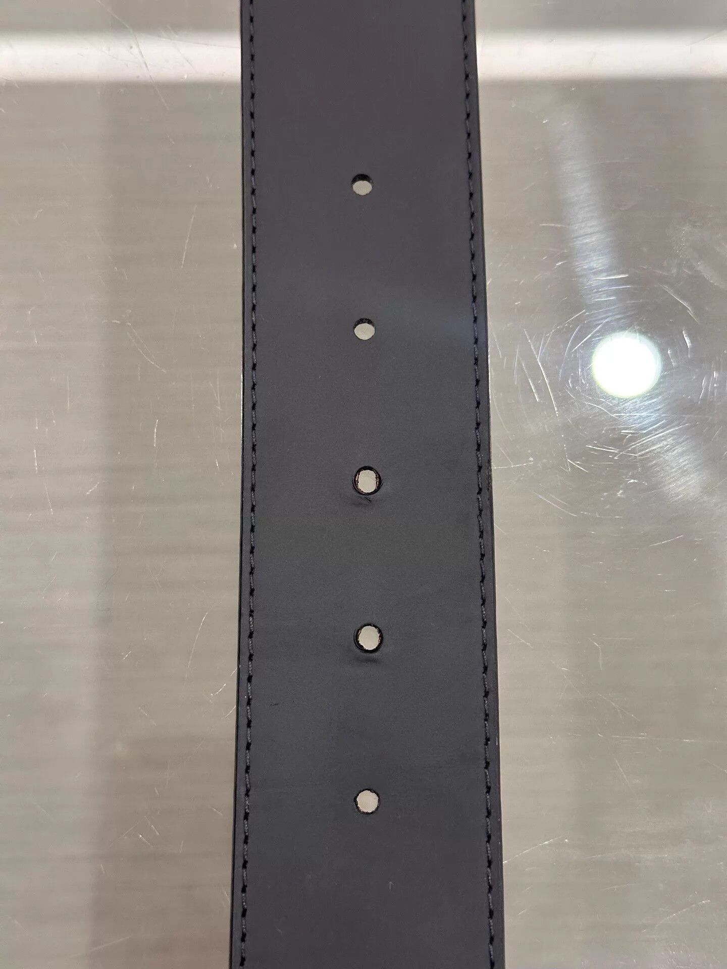Louis Vuitton Louis Vuitton Black Monogram 4cm Belt Silver Buckle Size 90 Size ONE SIZE - 7 Thumbnail