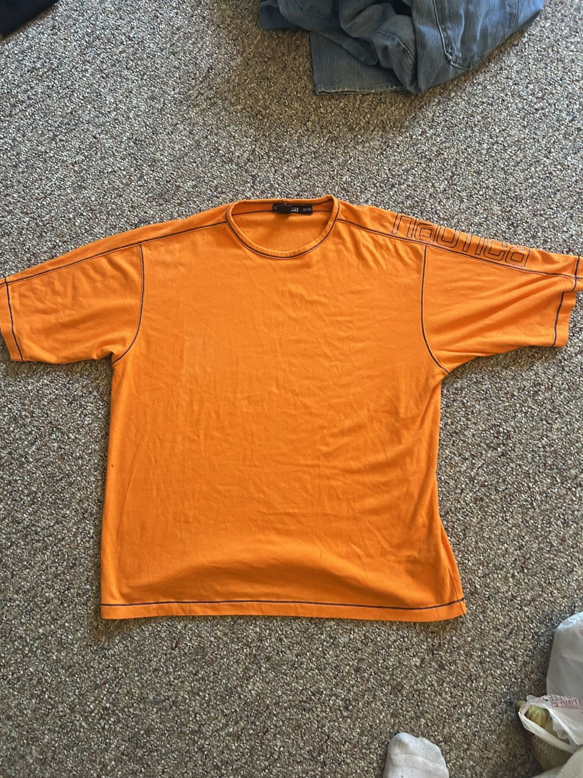 Nautica Vintage H2000 Nautica orange short sleeve surt cotton shirt Size US XL / EU 56 / 4 - 1 Thumbnail