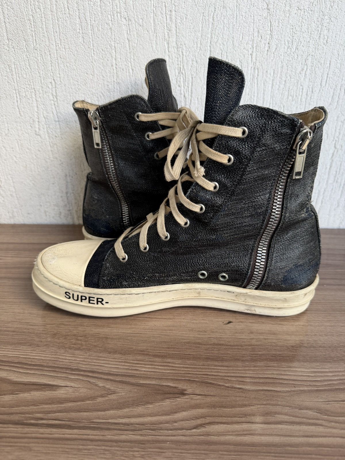 Rick Owens Drkshdw subhuman waxed ramones Size US 11 / EU 44 - 10 Thumbnail