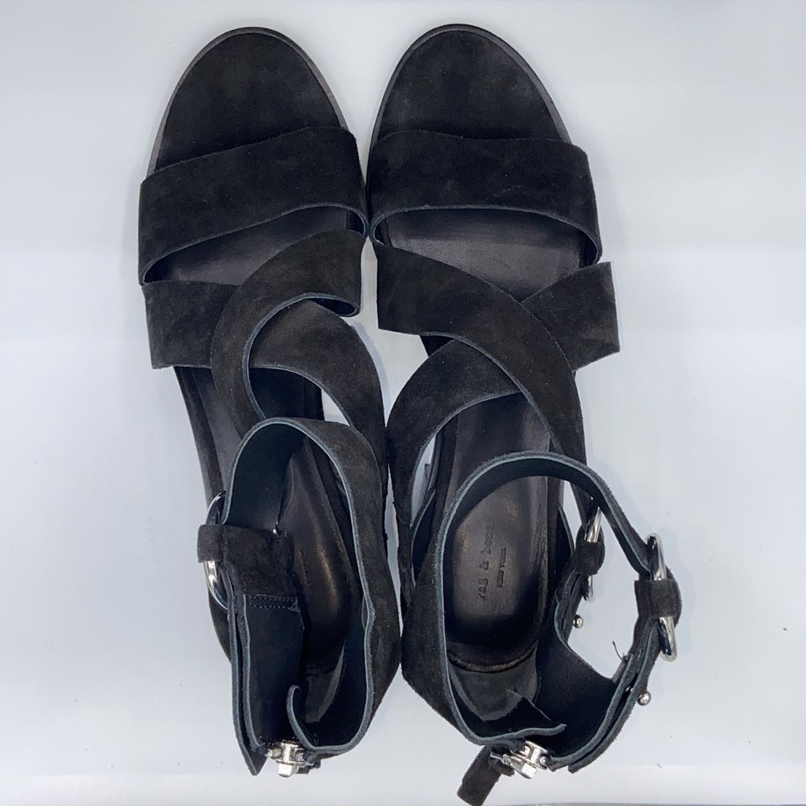 Rag & Bone NEW! rag & bone MARI Black Suede Block Heels Sandals 41/11 Size US 11 / IT 41 - 10 Thumbnail