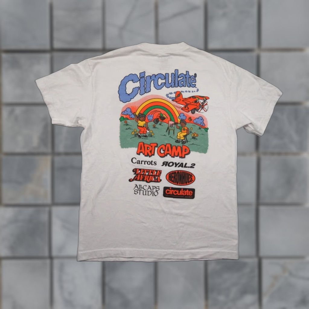 Vintage Circulate Shirt Mens Medium White Streetwear Tee All Seasons Carrots Art Camp Logo Vintage: No Size US M / EU 48-50 / 2 - 1 Thumbnail