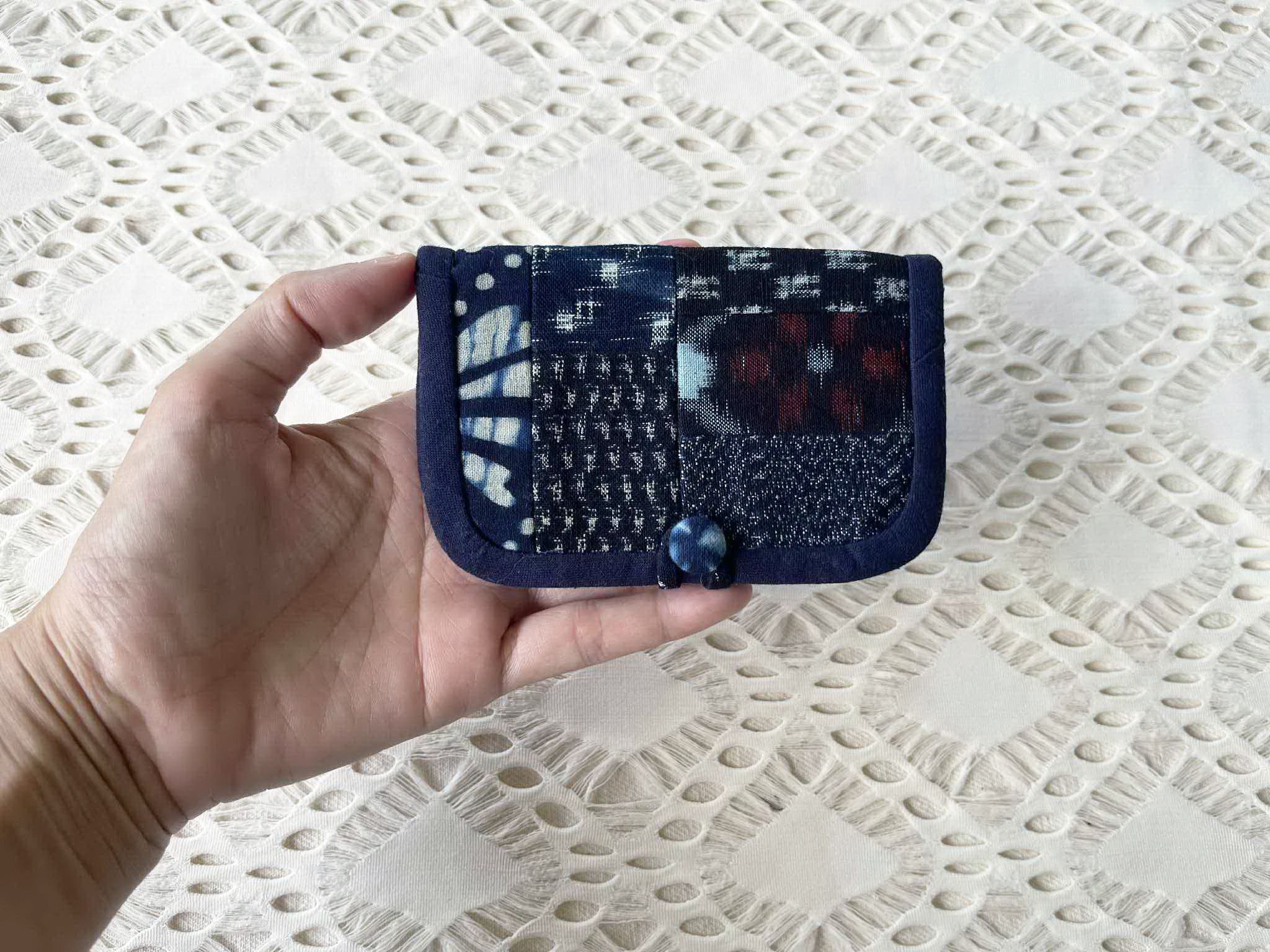Vintage Wabi Sabi Japanese Vintage Kimono Fabric Patchwork card case Size ONE SIZE - 4 Thumbnail