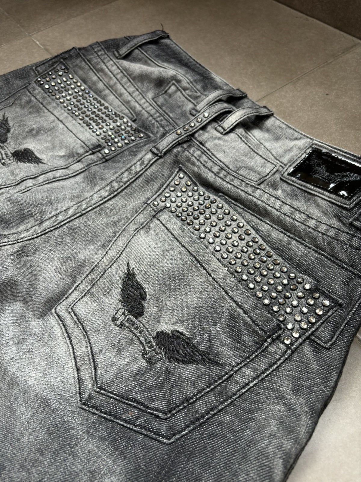 Robins Jeans Robins Jeans - Grey Rhinestone Size US 29 - 9 Thumbnail
