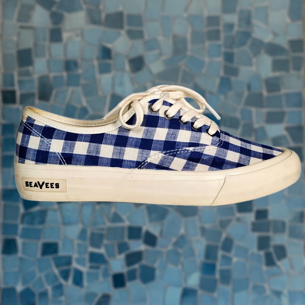 SeaVees SeaVees for J. Crew 06/64 Legend Sneaker in Blue Gingham Check Boat Shoe Women's US 8 Hidden Backwards? Size US 8 / IT 38 - 1 Thumbnail