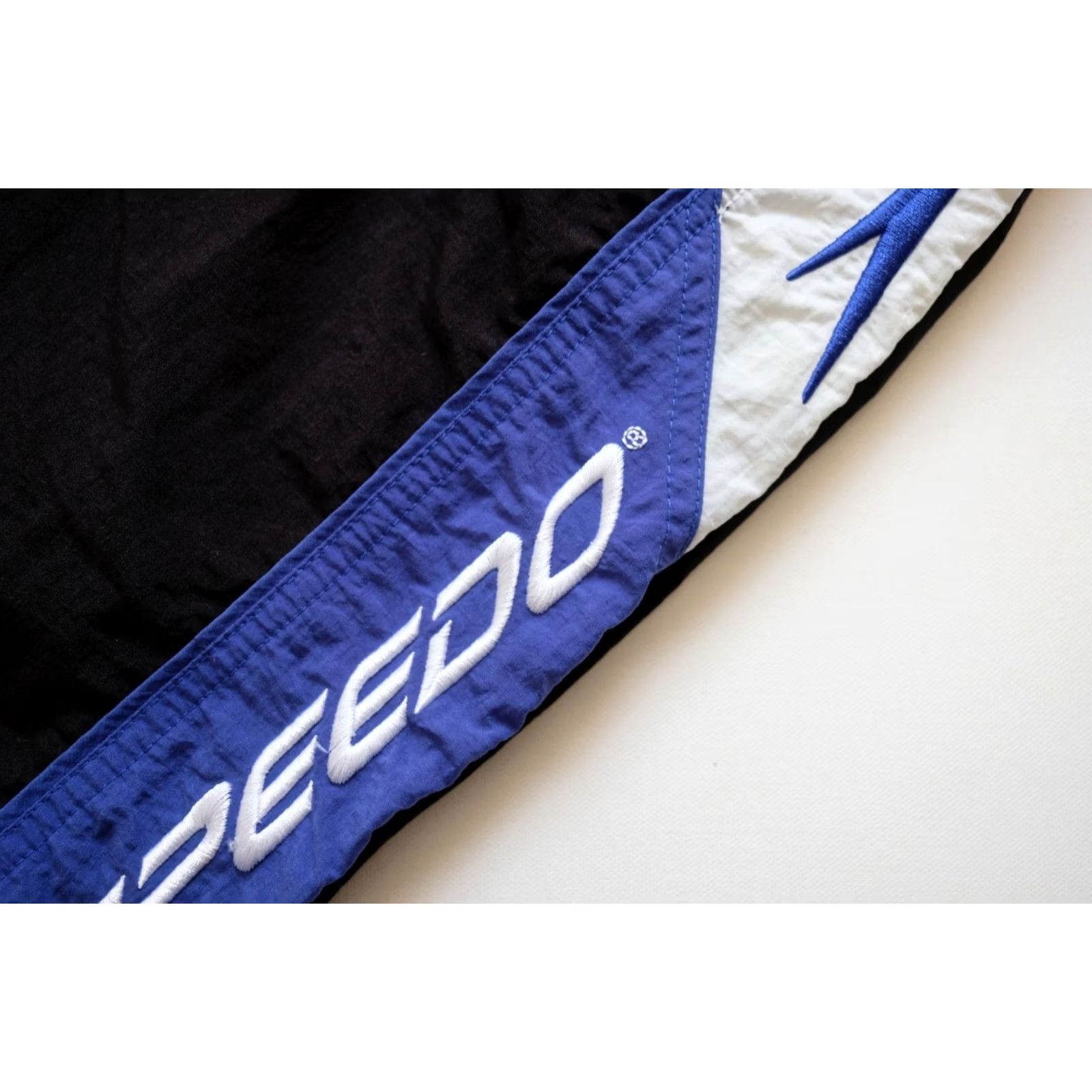 Speedo VINTAGE Speedo SWIM Trunks Bottom XL Men 90s 9" 32" Waist 100% Nylon Black Blue Pockets Drawstring Lined Shorts Size US 36 / EU 52 - 4 Thumbnail