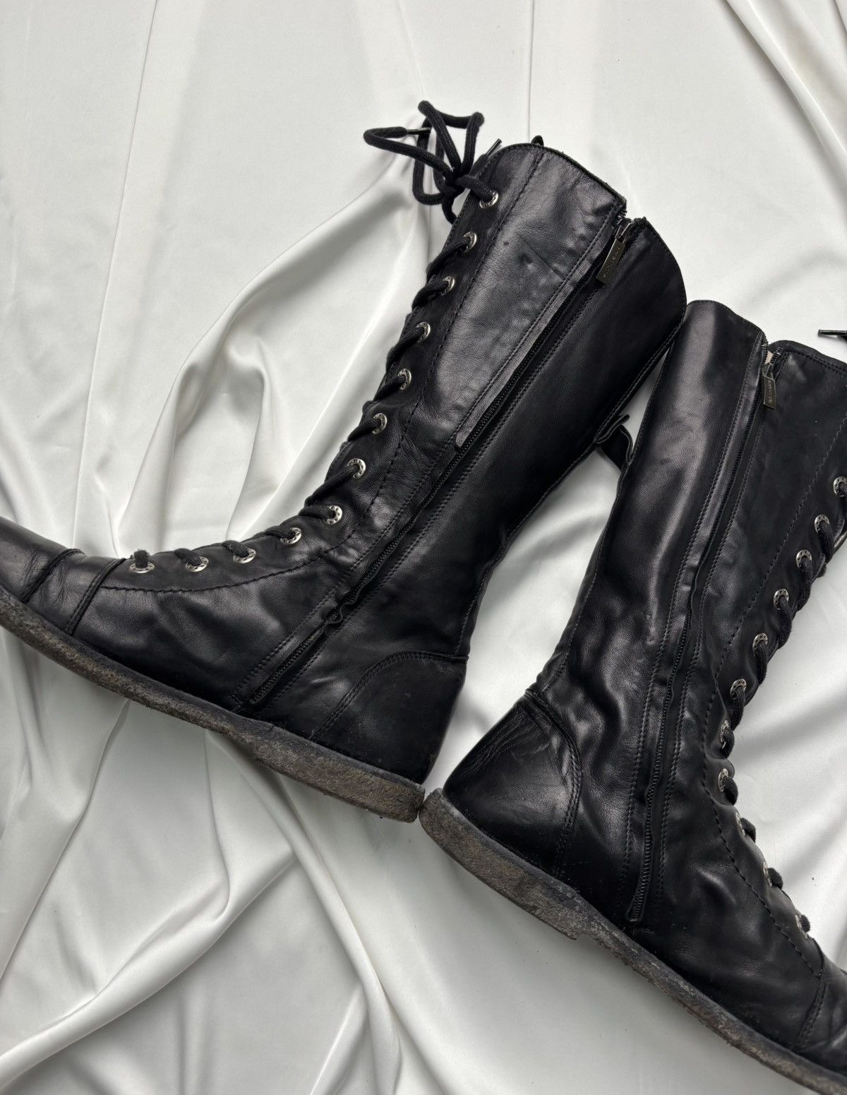 Vintage Vintage leather gothic streetwear lace up boots Size US 8 / EU 41 - 8 Thumbnail