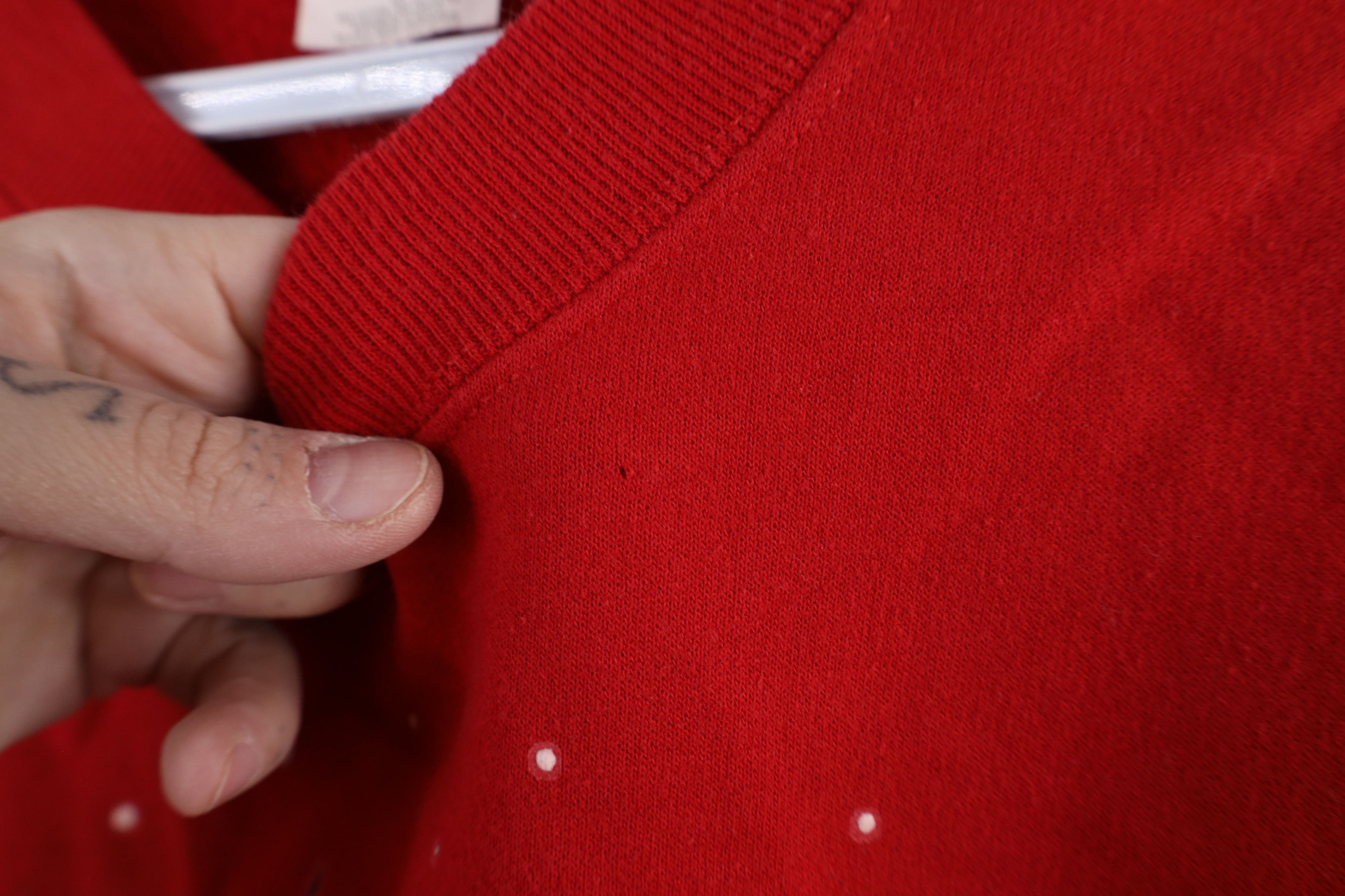 Vintage Vintage 90s Faded Christmas Snowman Crewneck Sweatshirt Red Size XXL / US 16-18 / IT 52-54 - 6 Thumbnail