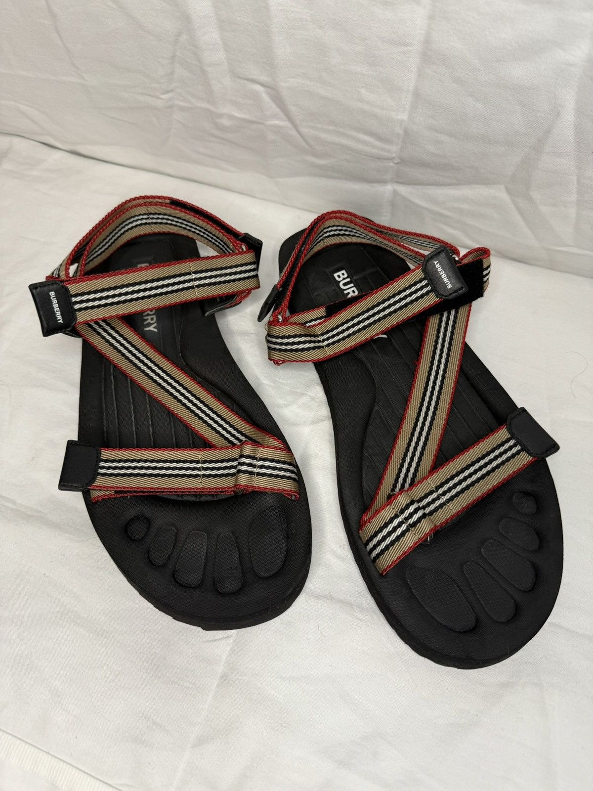 Burberry Burberry Stripe Webbing Sandals – W Straps – 44 EU / 11 M US Size US 11 / EU 44 - 2 Thumbnail