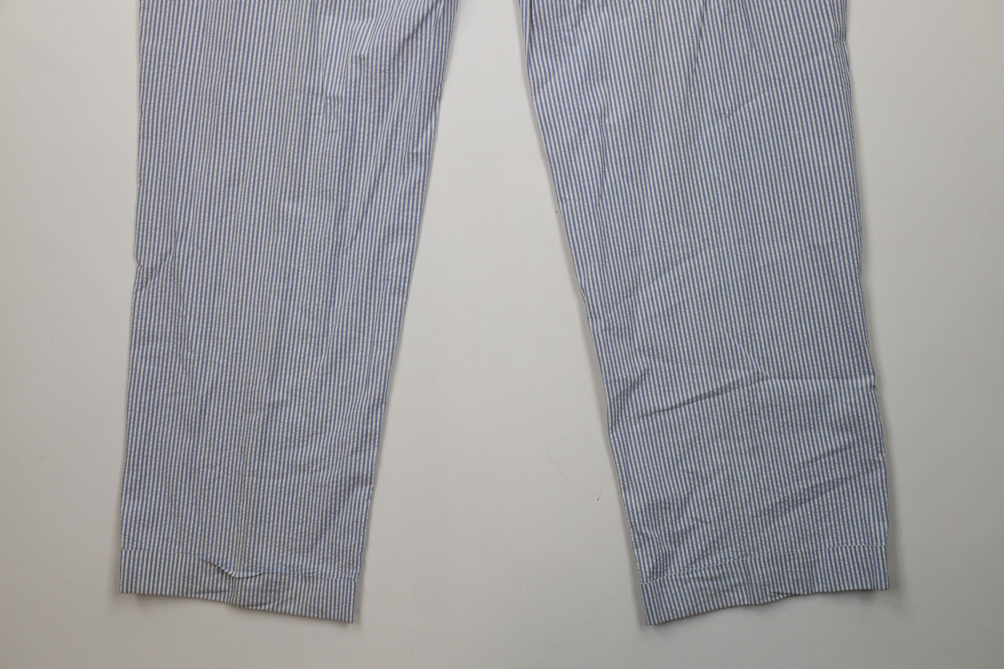 Ralph Lauren × Vintage Vintage 90s Ralph Lauren Seersucker Wide Leg Chino Pants Size US 36 / EU 52 - 14 Thumbnail