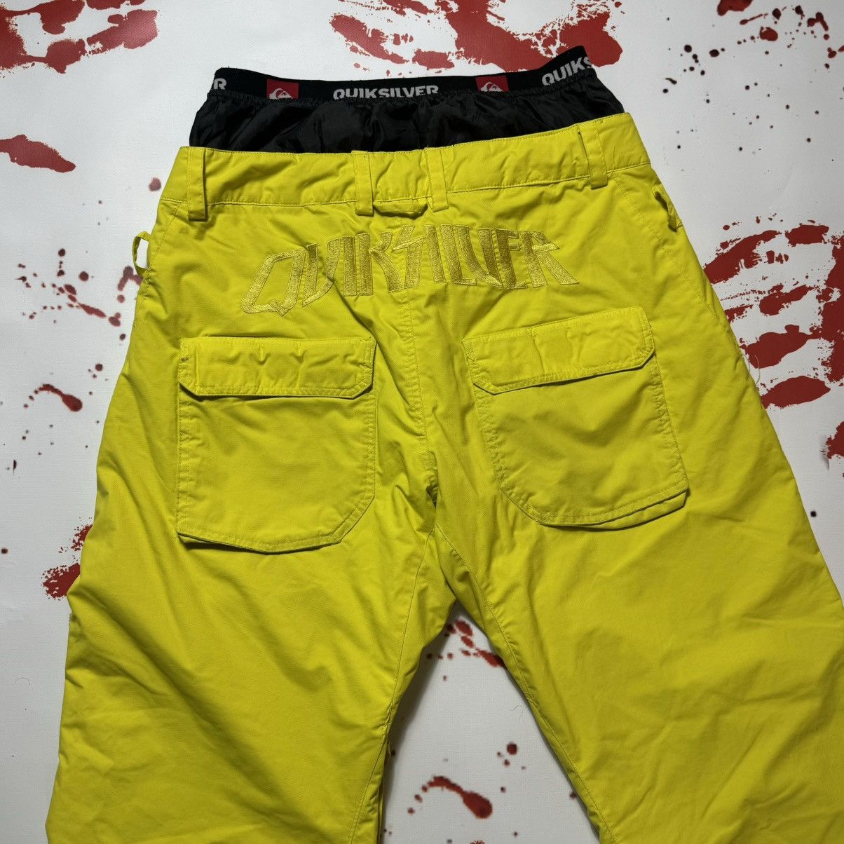 vintage ski pants quiksilver big logo m/l size