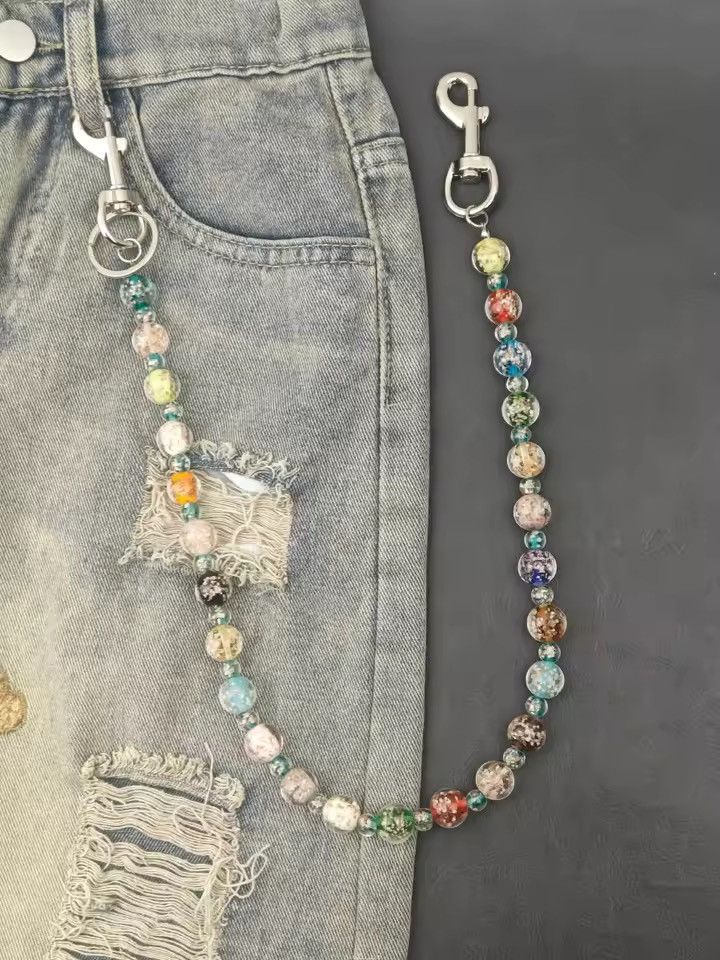 Japanese Brand Single Layered Luminous Glass Bead Wallet chain Size ONE SIZE - 1 Thumbnail