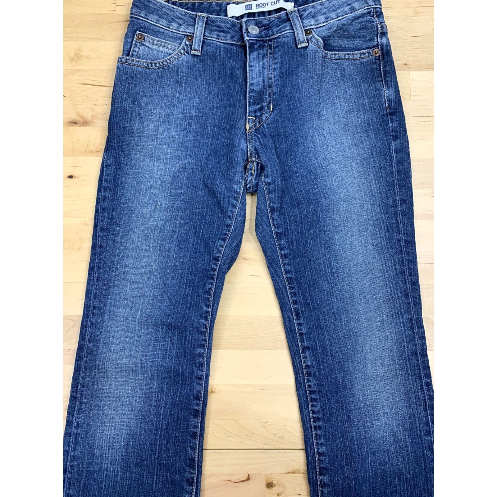 Gap Gap Jeans Women Boot Cut Regular 0 Size Denim 100% Cotton Blue Stretch USA Made in USA Size 25" / US 0 / IT 36 - 3 Thumbnail