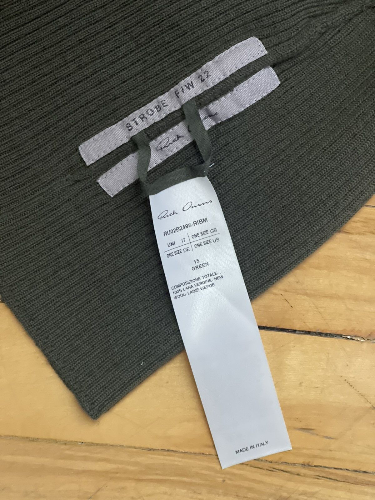 Rick Owens FW22 Strobe Light Wool Beanie Size ONE SIZE - 4 Thumbnail