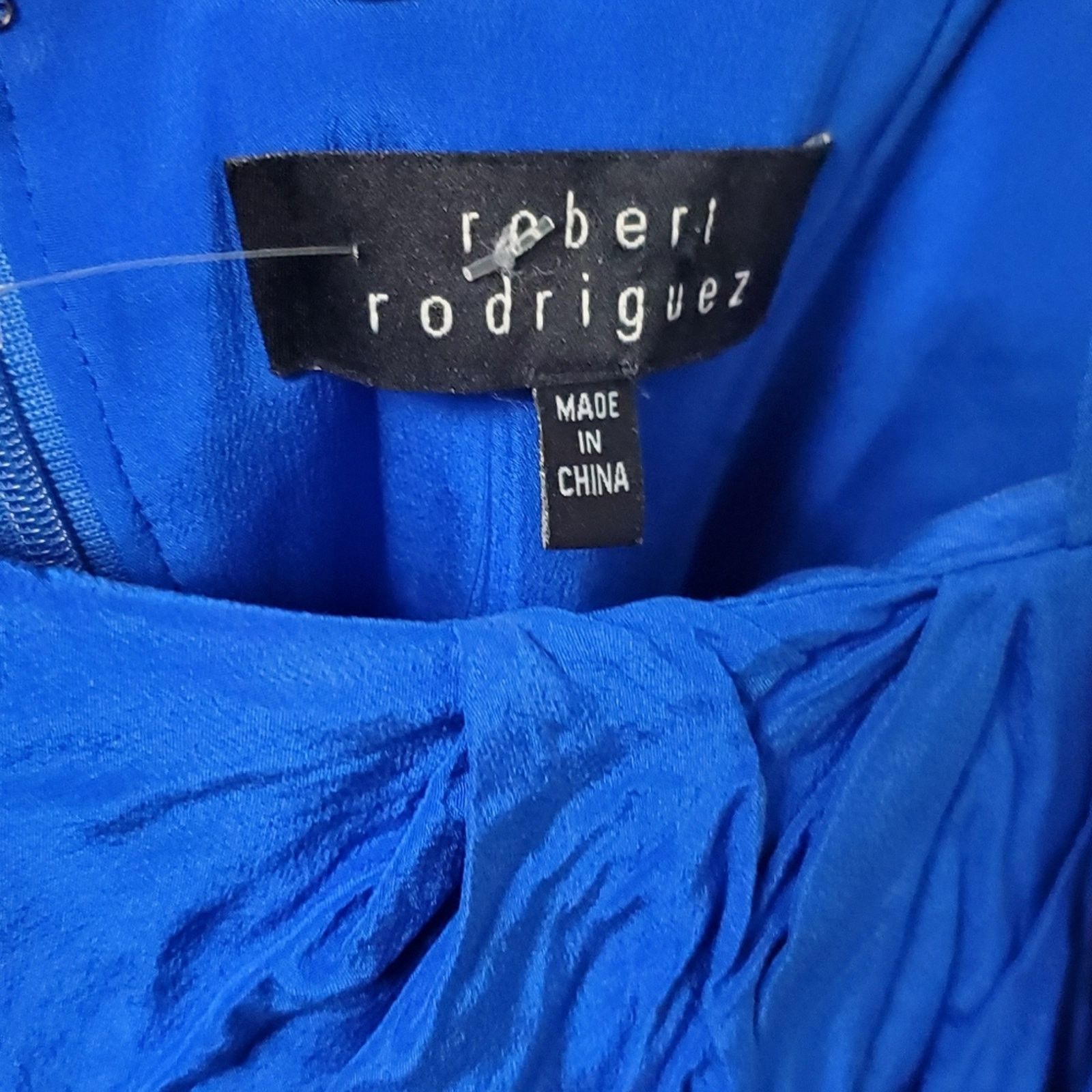 Robert Rodriguez Robert Rodriguez Royal Blue Silk One-Shoulder Cocktail Dress Size L / US 10 / IT 46 - 11 Thumbnail