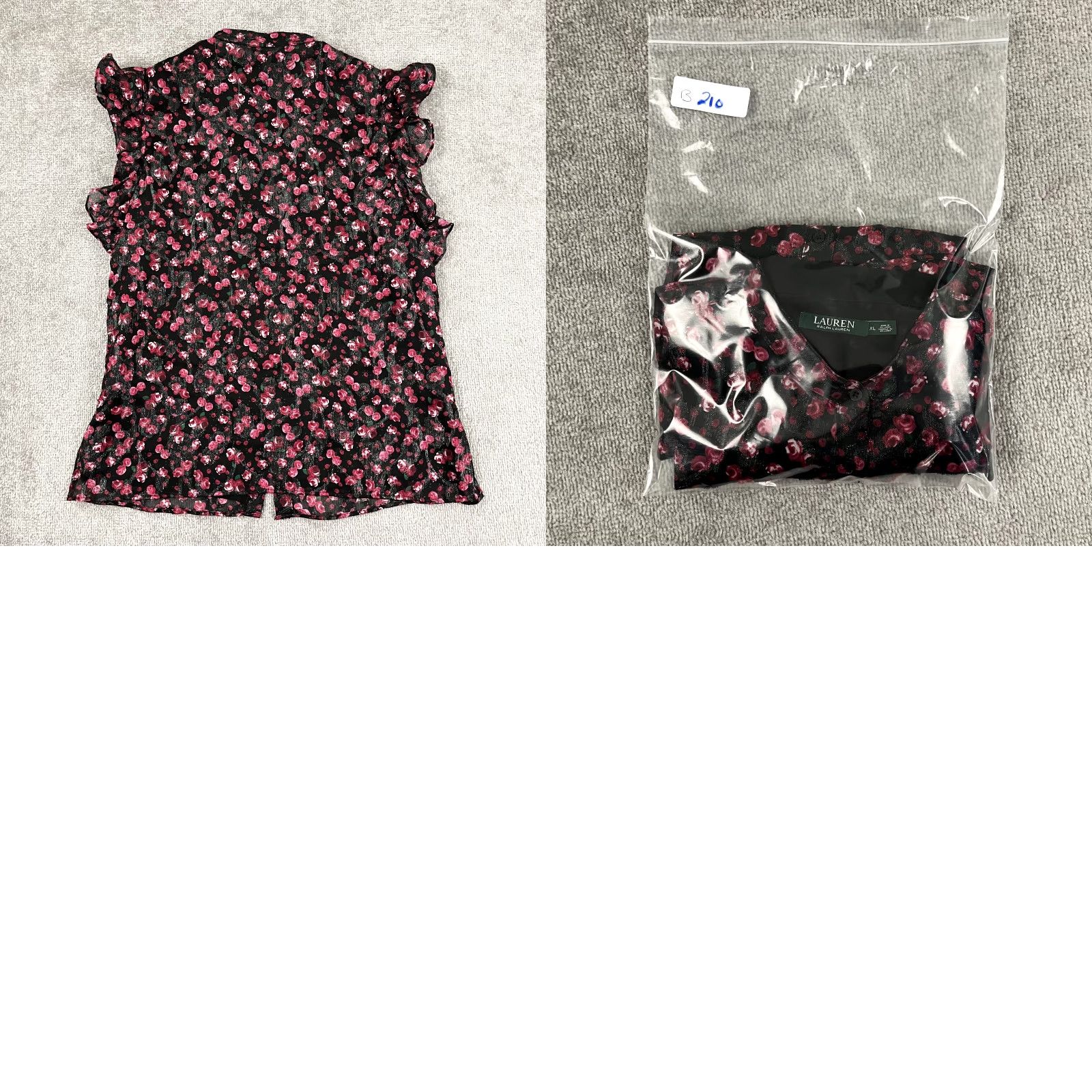 Ralph Lauren VINTAGE LAUREN RALPH LAUREN Shirt Women XL Red Black Floral Rose Button Up Ruffle Sleeve Size XL / US 12-14 / IT 48-50 - 8 Thumbnail