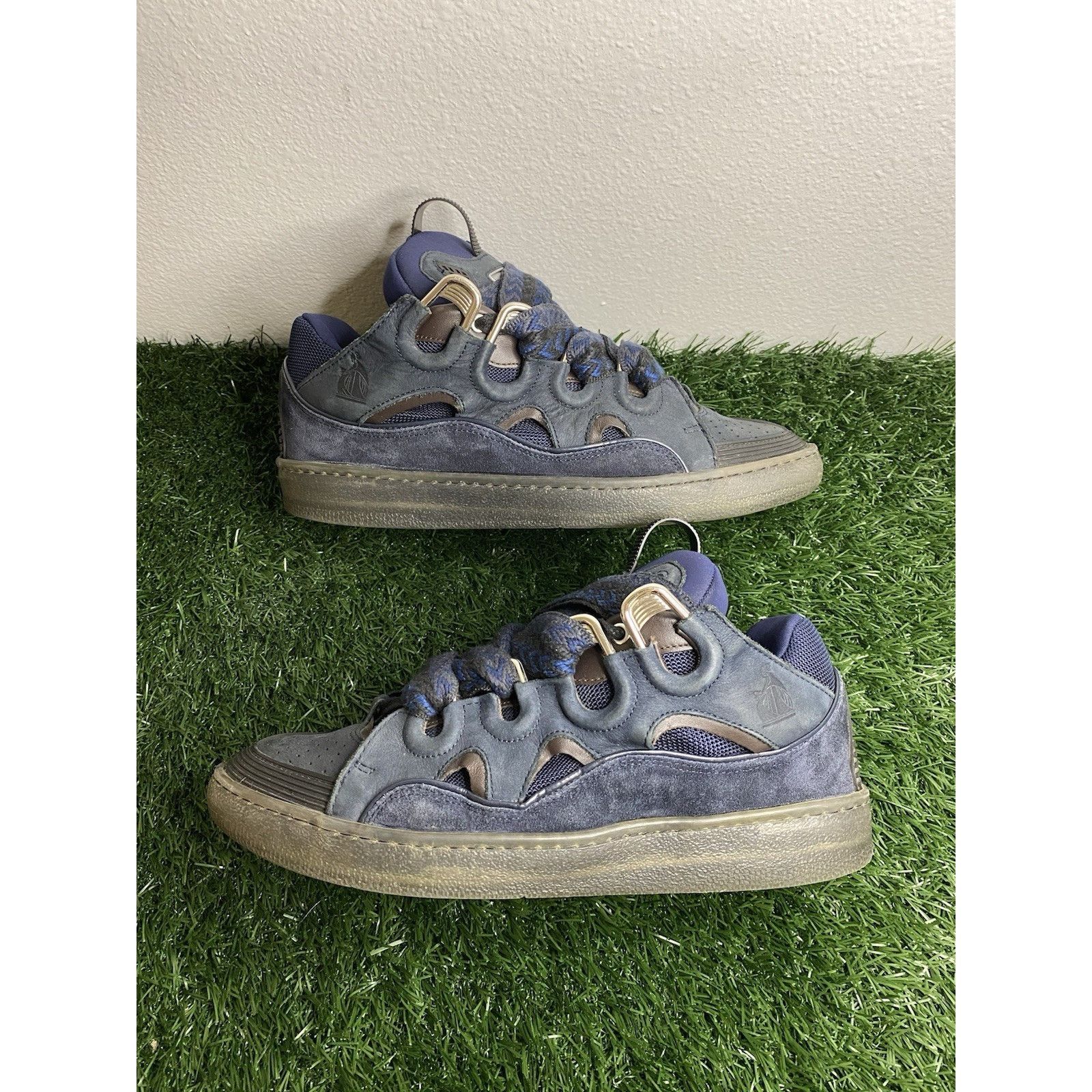 Lanvin Lanvin Curb Sneakers “ Navy Blue “ | Size 43 EU ( 10 US ) Size US 10 / EU 43 - 7 Thumbnail