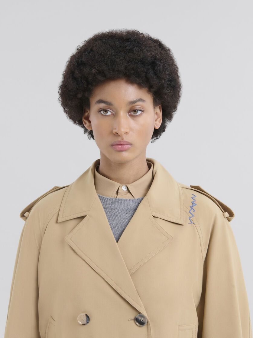 Marni o1f1d3z0326 Wool Blend Trench Jacket in Beige Size M / US 6-8 / IT 42-44 - 4 Thumbnail