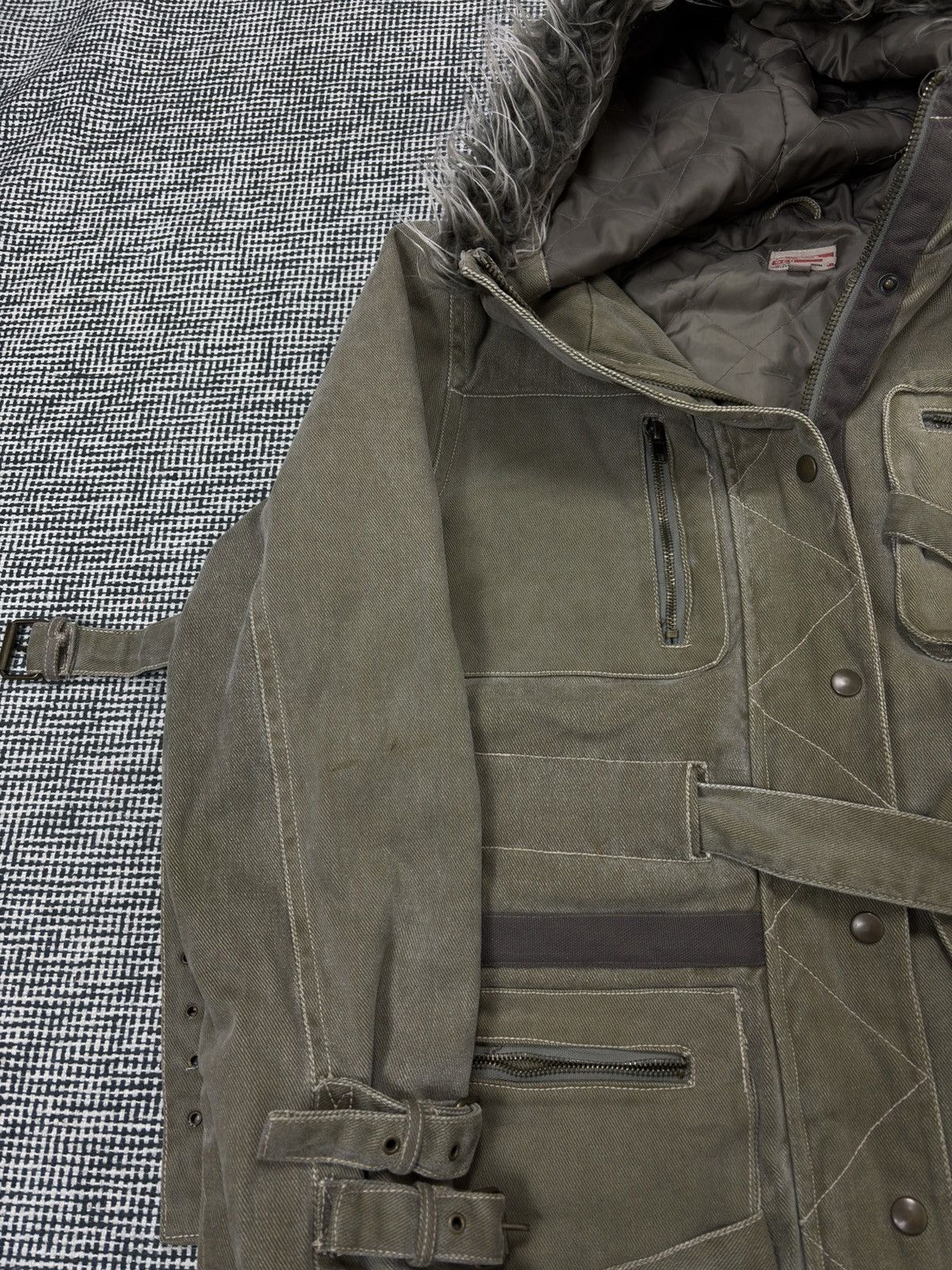Japanese Brand Bondage cargo parka coat jacket faux fur harajuku japan Size L / US 10 / IT 46 - 4 Thumbnail