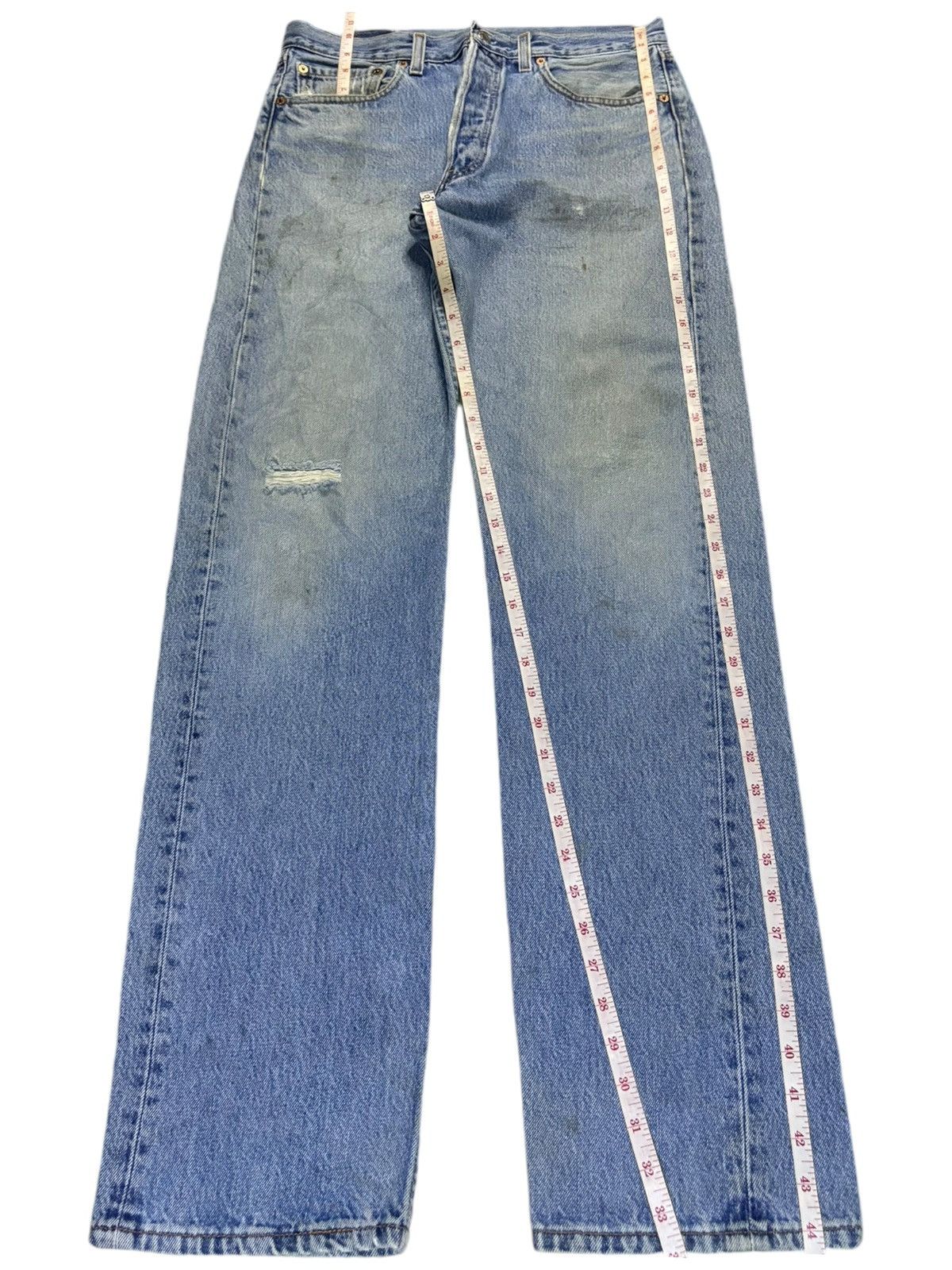 Levi's Vintage 90s Levis 501 Mud Wash Grunge Ripped Loose Jeans Size US 31 - 12 Thumbnail
