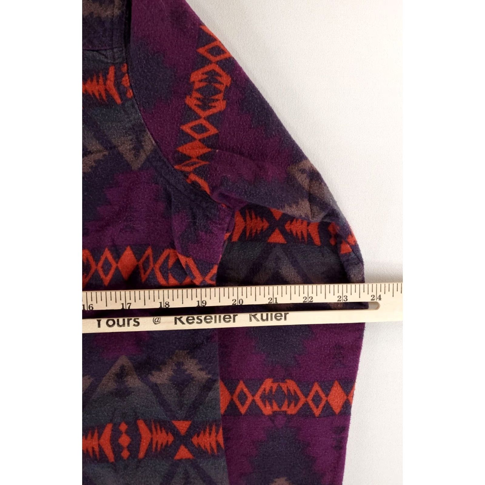 Wrangler VINTAGE Wrangler Pearl Snap Button Up Flannel Shirt Aztec Southwest Purple Womens XL Size XL / US 12-14 / IT 48-50 - 3 Thumbnail