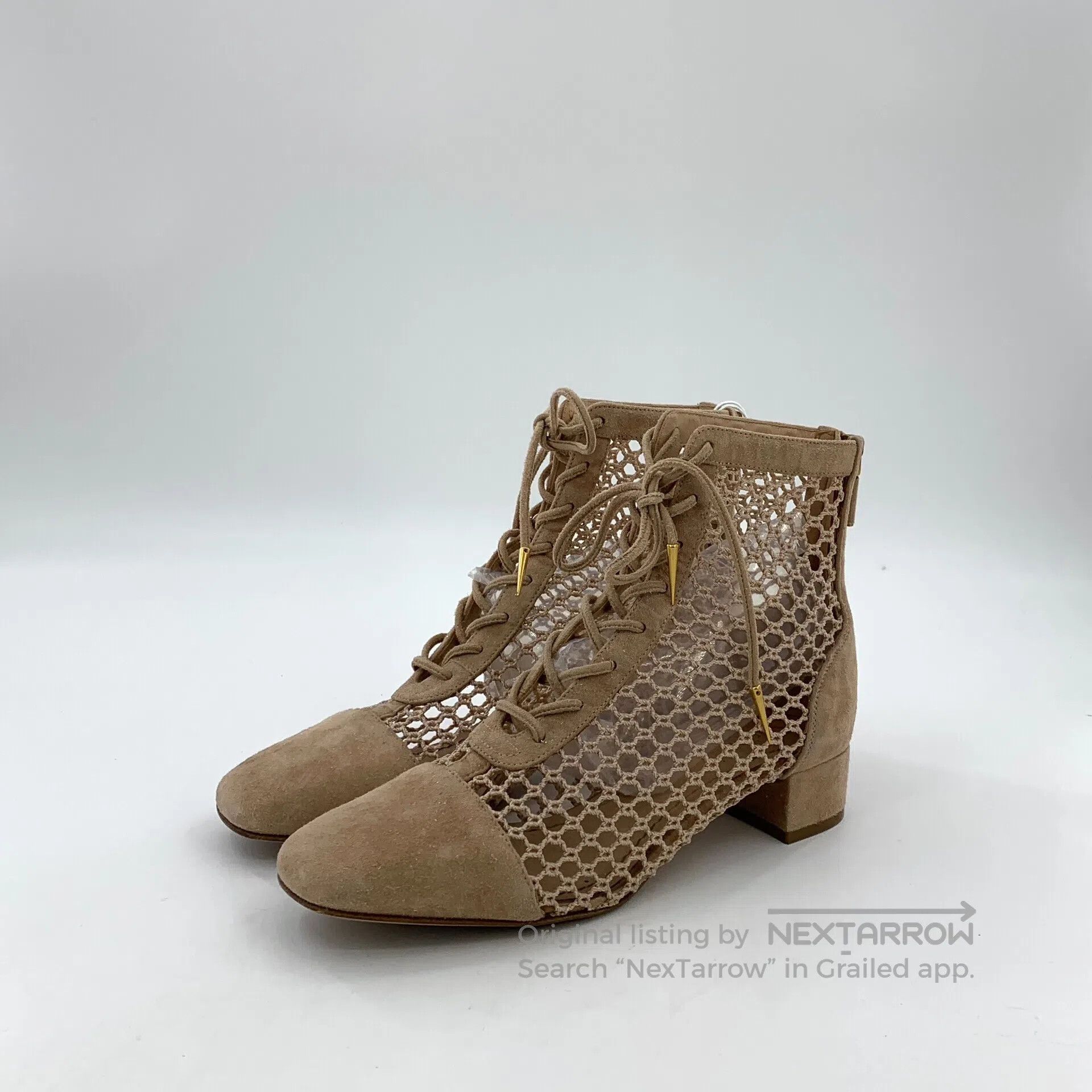 Dior Dior Light brown suede open-toe lace-up casual boots| Size US 5 / IT 35 - 1 Thumbnail