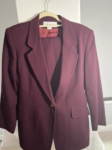 Jones New York Jones New York Women's Blazer - Elegant Maroon Wool Jacket Size M / US 6-8 / IT 42-44 - 1 Thumbnail