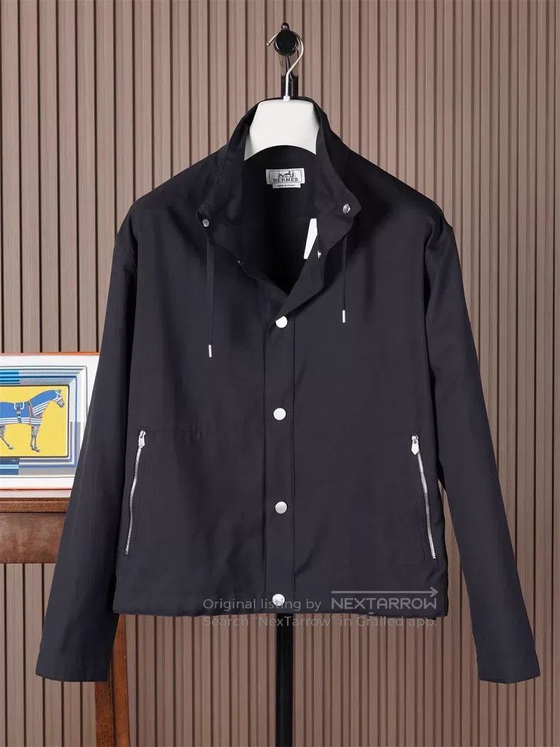 Hermes Hermes Cashmere/cotton stand collar jacket Size US M / EU 48-50 / 2 - 1 Thumbnail