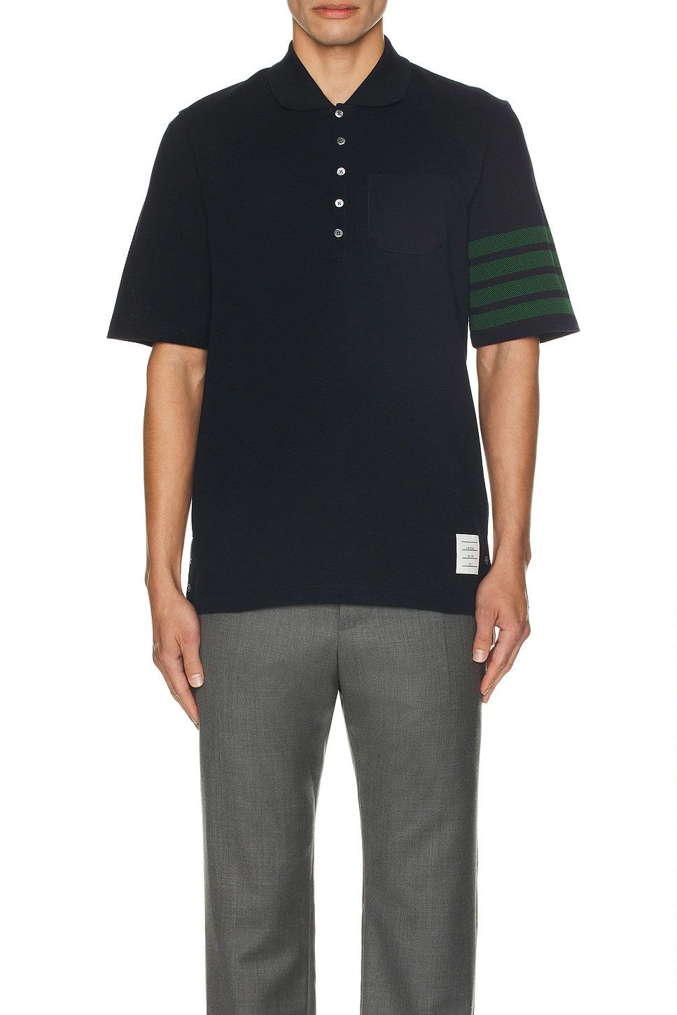 Thom Browne o1s22i1n1124 4-Bar Polo Shirt in Navy Blue Size US L / EU 52-54 / 3 - 3 Thumbnail