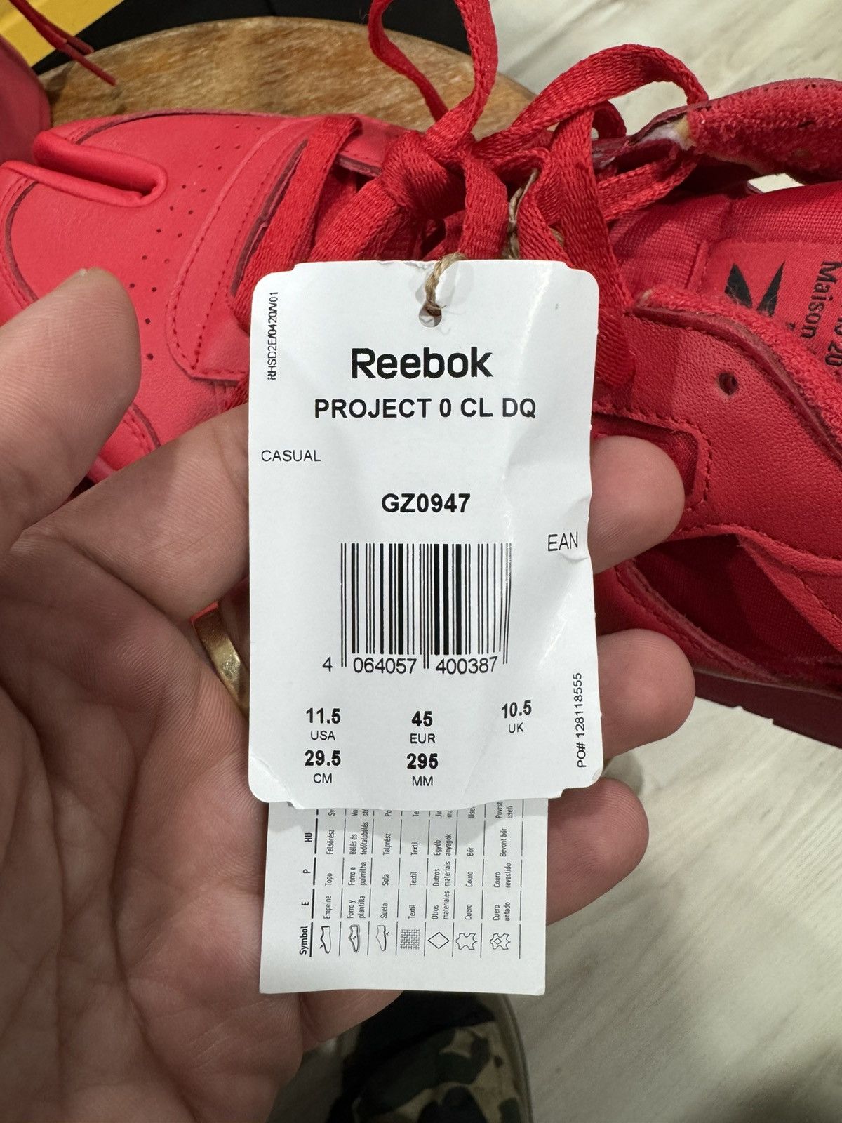 Maison Margiela × Reebok Reebok X Margiela Classic Leather Tabi Low (Red) Size US 11.5 / EU 44-45 - 9 Thumbnail
