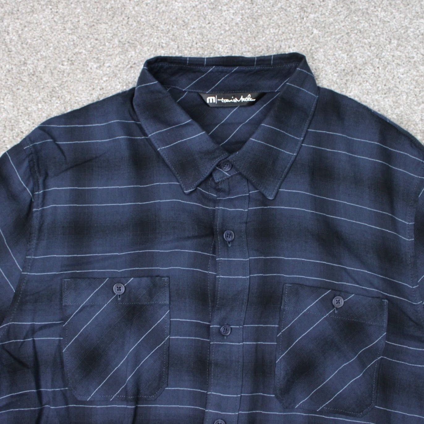 TravisMathew Travis Mathew Shirt Mens Medium Blue Plaid Flannel Rayon/Cotton Long Sleeve Button-Up Shirt Size US M / EU 48-50 / 2 - 6 Thumbnail