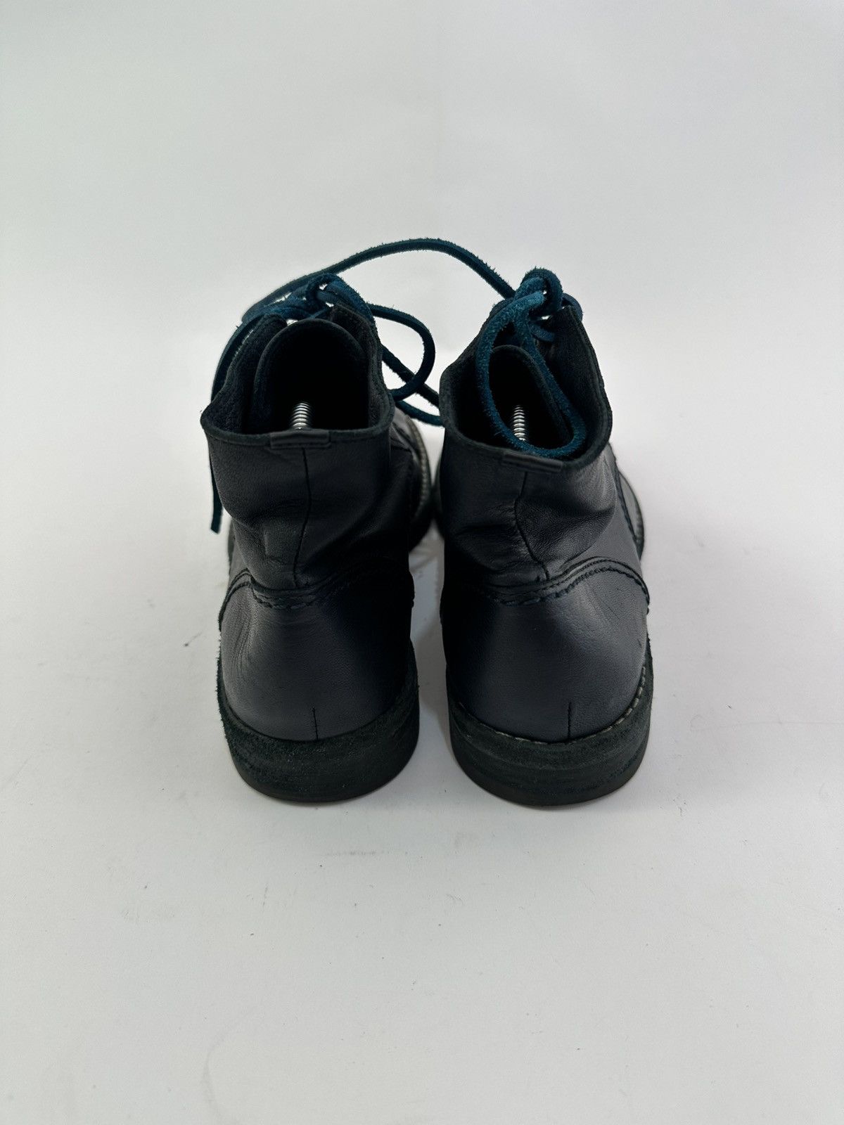 Japanese Brand Yohji Yamamoto Garment Dyed Dark Navy Leather Combat Boots Size US 7.5 / EU 40-41 - 4 Thumbnail