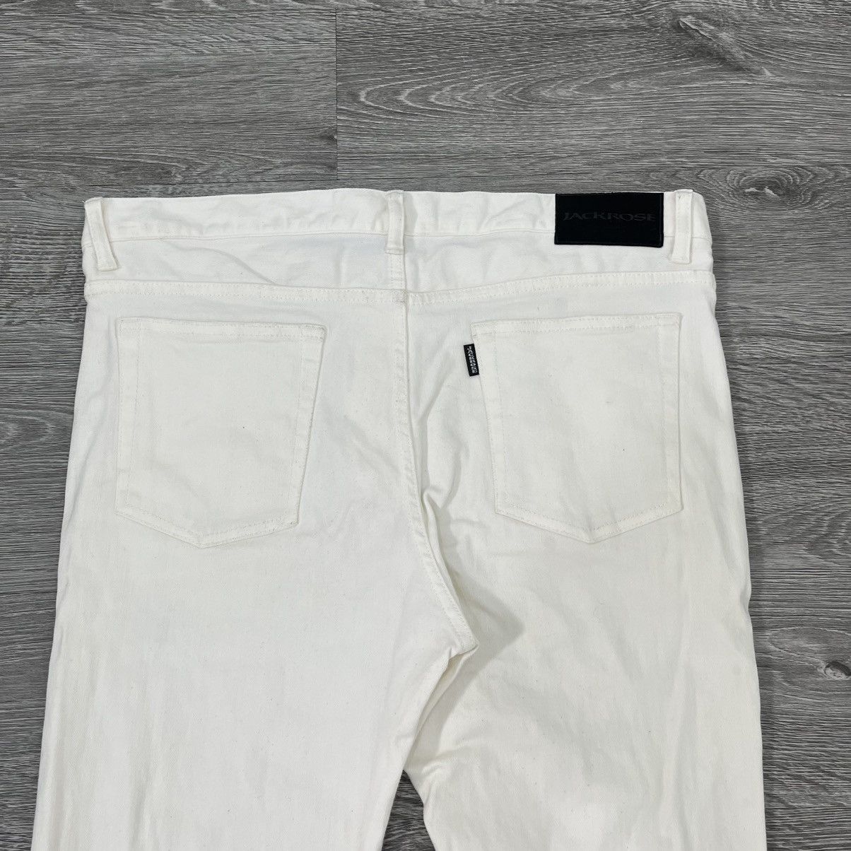 JACKROSE 2000's Jackrose Ripped White Denim Pant Stretch Lgb Style Size US 35 - 8 Thumbnail