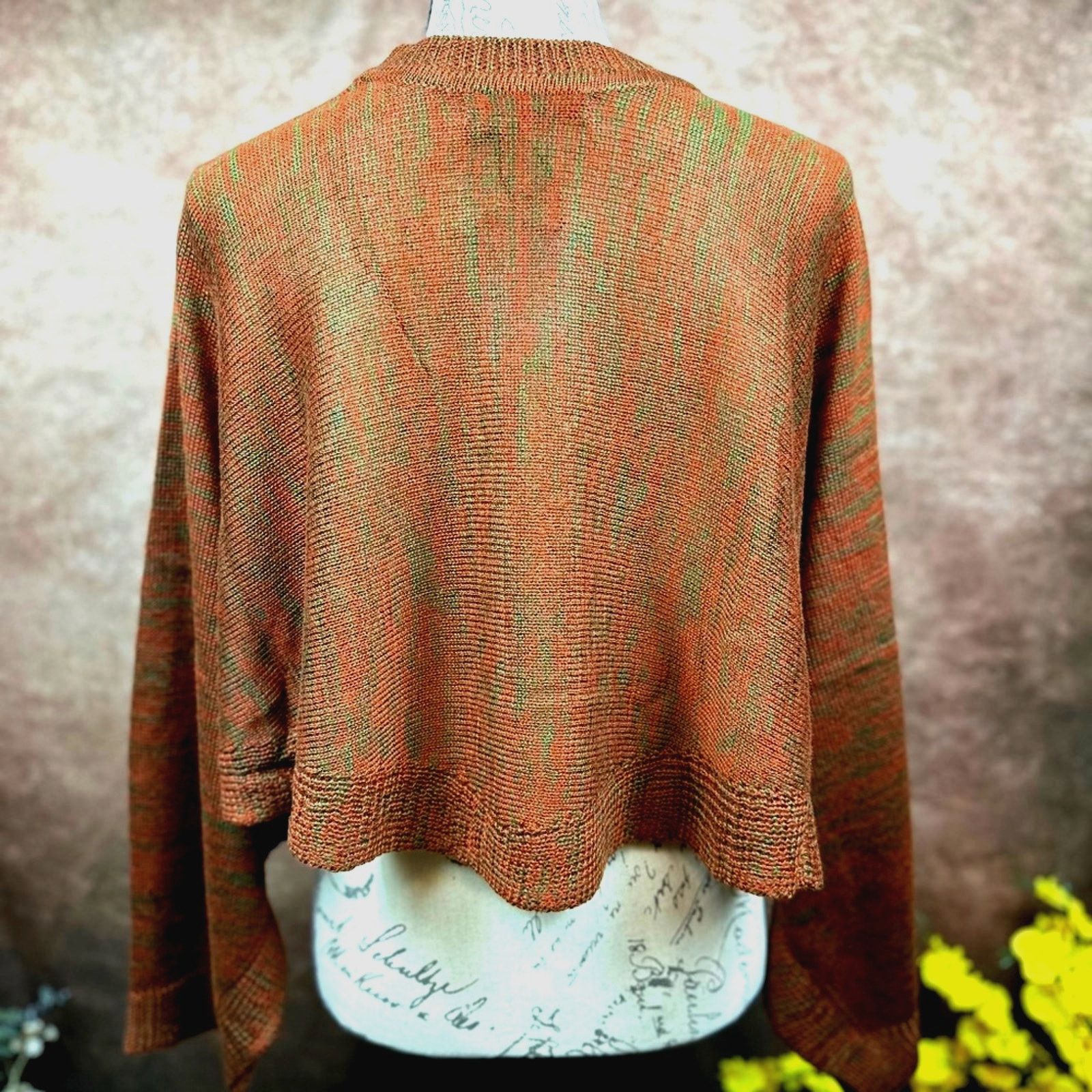 Other Olivaceous Cropped Sweater/Shawl - Fall Harvest - size M/L Size M / US 6-8 / IT 42-44 - 12 Thumbnail