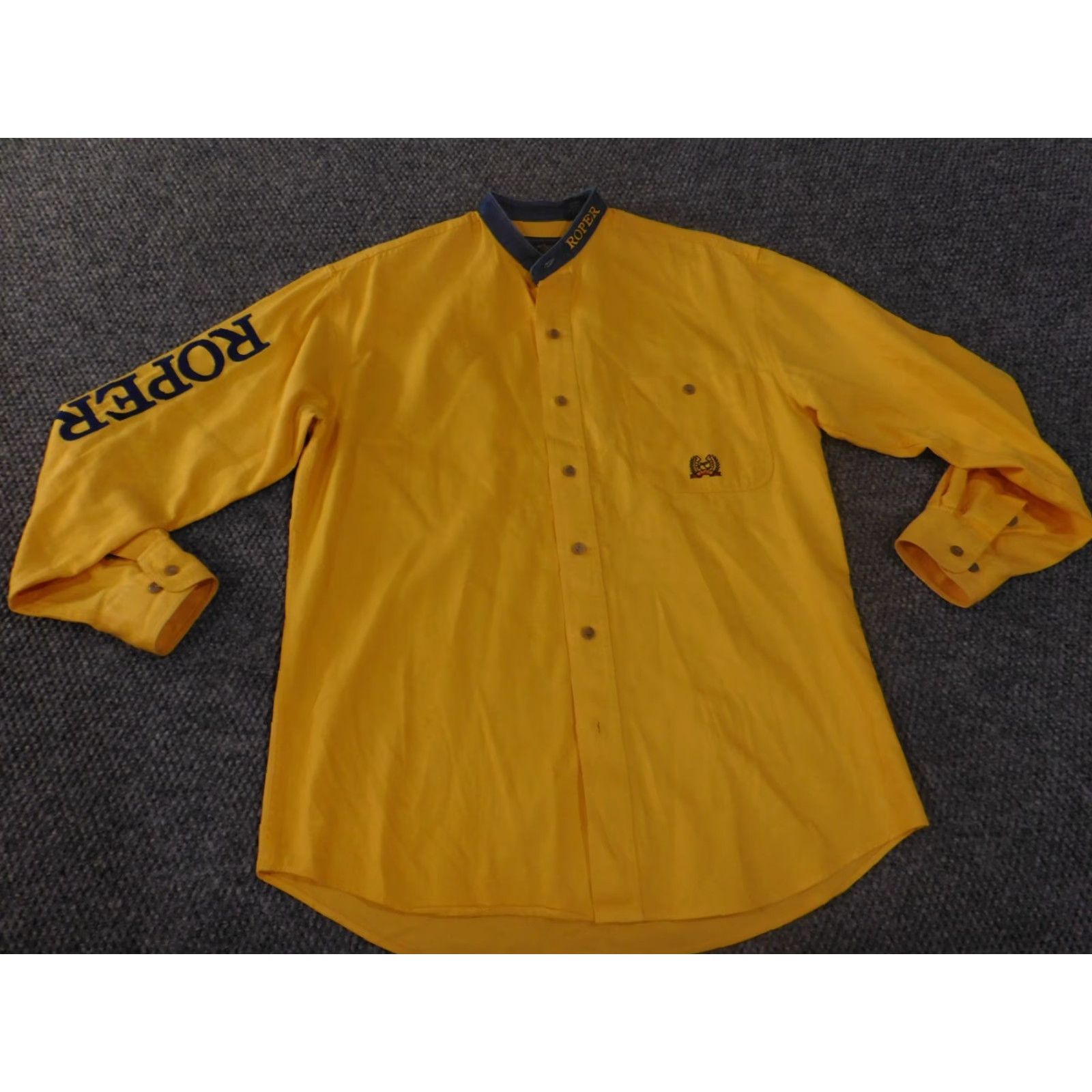 Roper Roper Shirt Mens S Small Yellow Embroidered Western Button Up Cowboy Rodeo Shirt Size US S / EU 44-46 / 1 - 4 Thumbnail