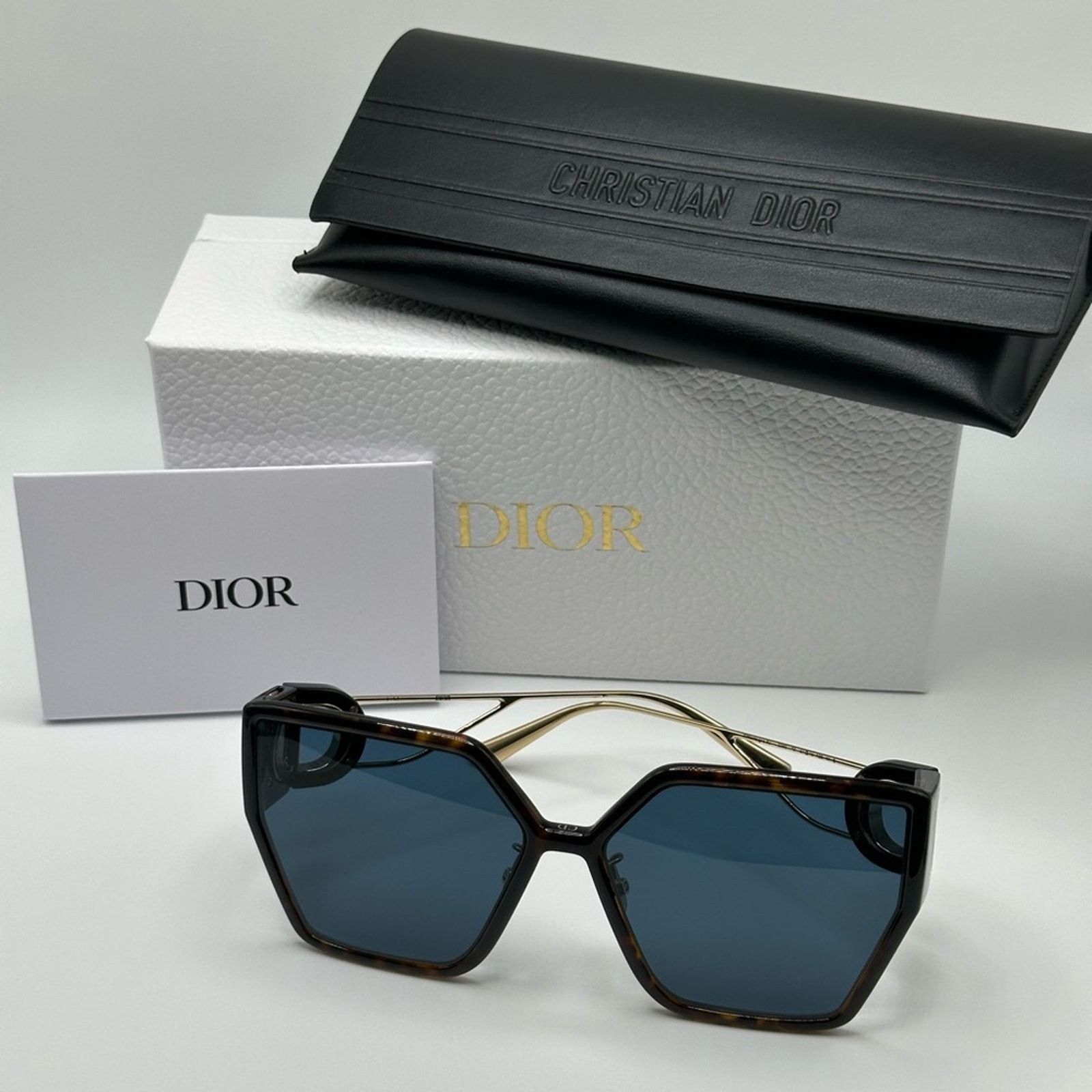 Dior NEW Dior Sunglasses 30MONTAIGNE BU 22B0 Dark Havana Blue Size ONE SIZE - 9 Thumbnail