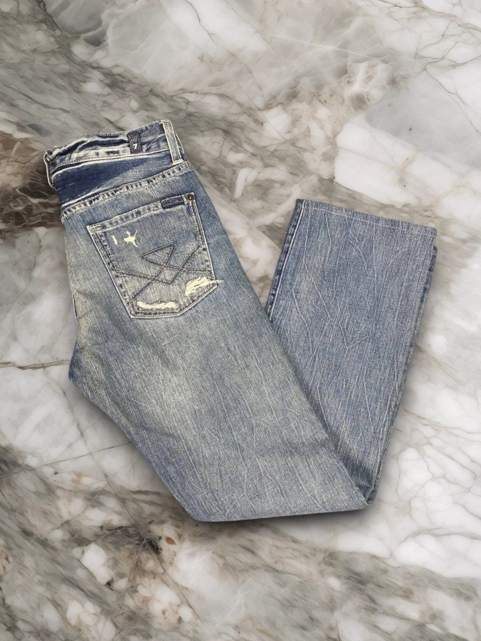 7 For All Mankind 7 for all mankind standard cut distressed denim nice design Size US 32 / EU 48 - 1 Thumbnail
