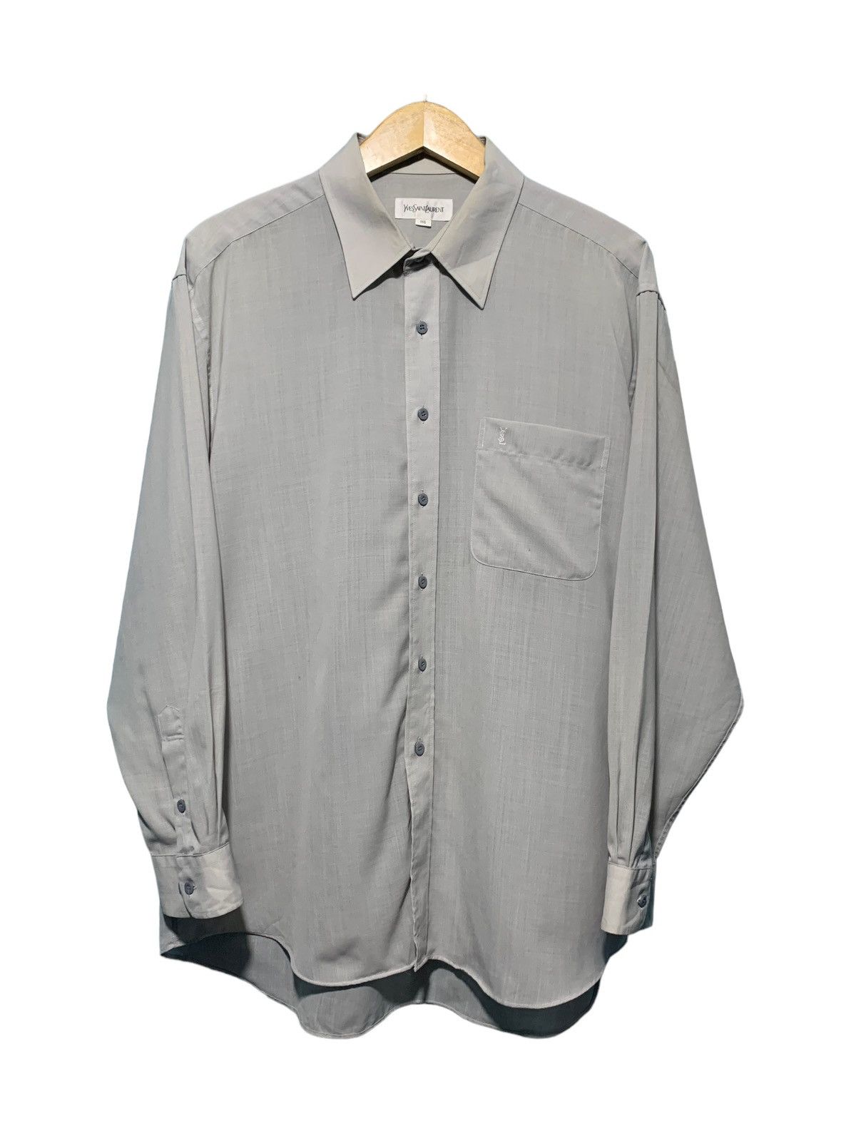 Yves Saint Laurent Vintage Yves Saint Laurent luxury grey button up shirt Size US XL / EU 56 / 4 - 1 Thumbnail