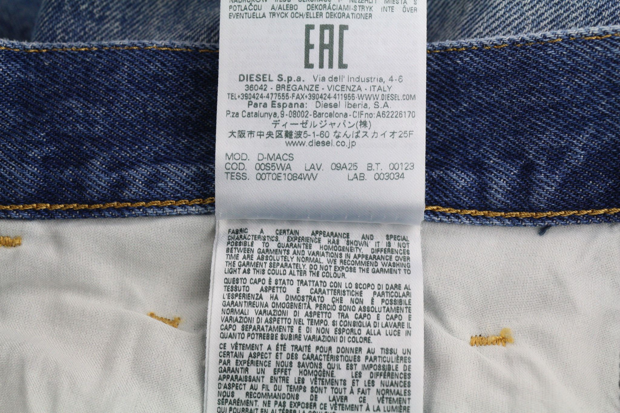 Diesel D-MACS 09A25 W30/L30 Straight Washed Denim 40450 Size US 30 / EU 46 - 12 Thumbnail