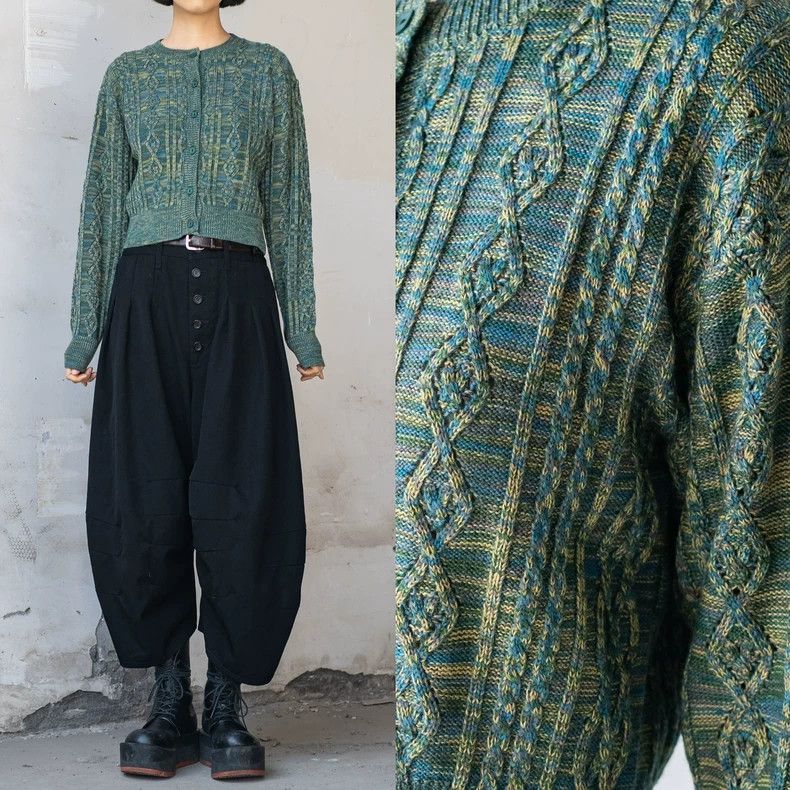 Kenzo KENZO Yellow and green wool knit sweater Size M / US 6-8 / IT 42-44 - 2 Thumbnail