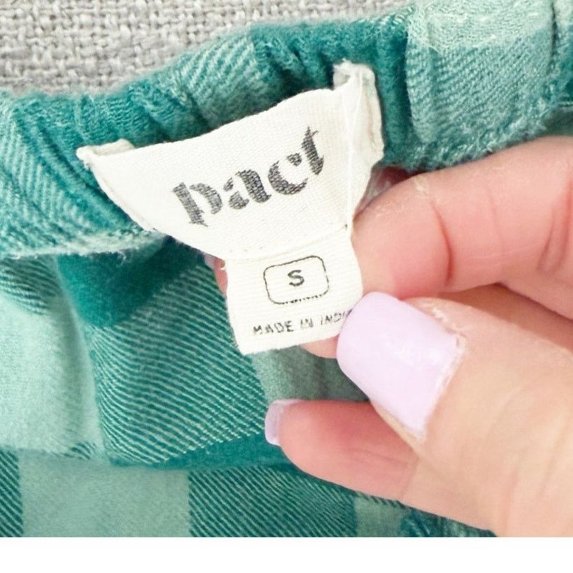 Other Pact Green Plaid Cropped Organic Cotton Pajama Pants Sz S Size 27" / US 4 / IT 40 - 3 Thumbnail