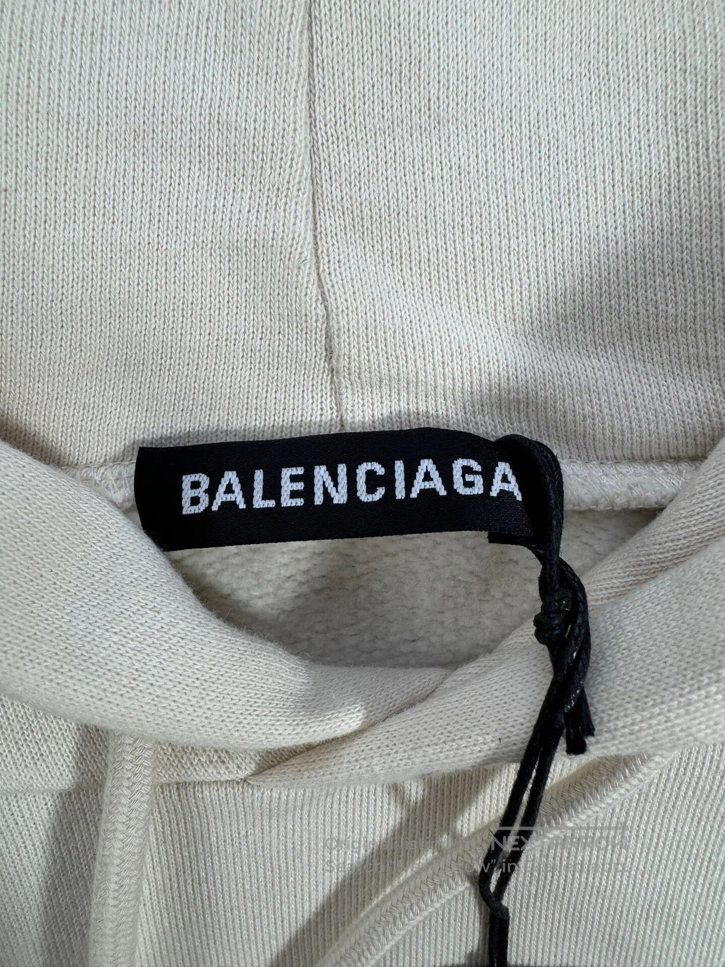 Balenciaga balenciaga cream logo hoodie with blue text. Size US XS / EU 42 / 0 - 4 Thumbnail