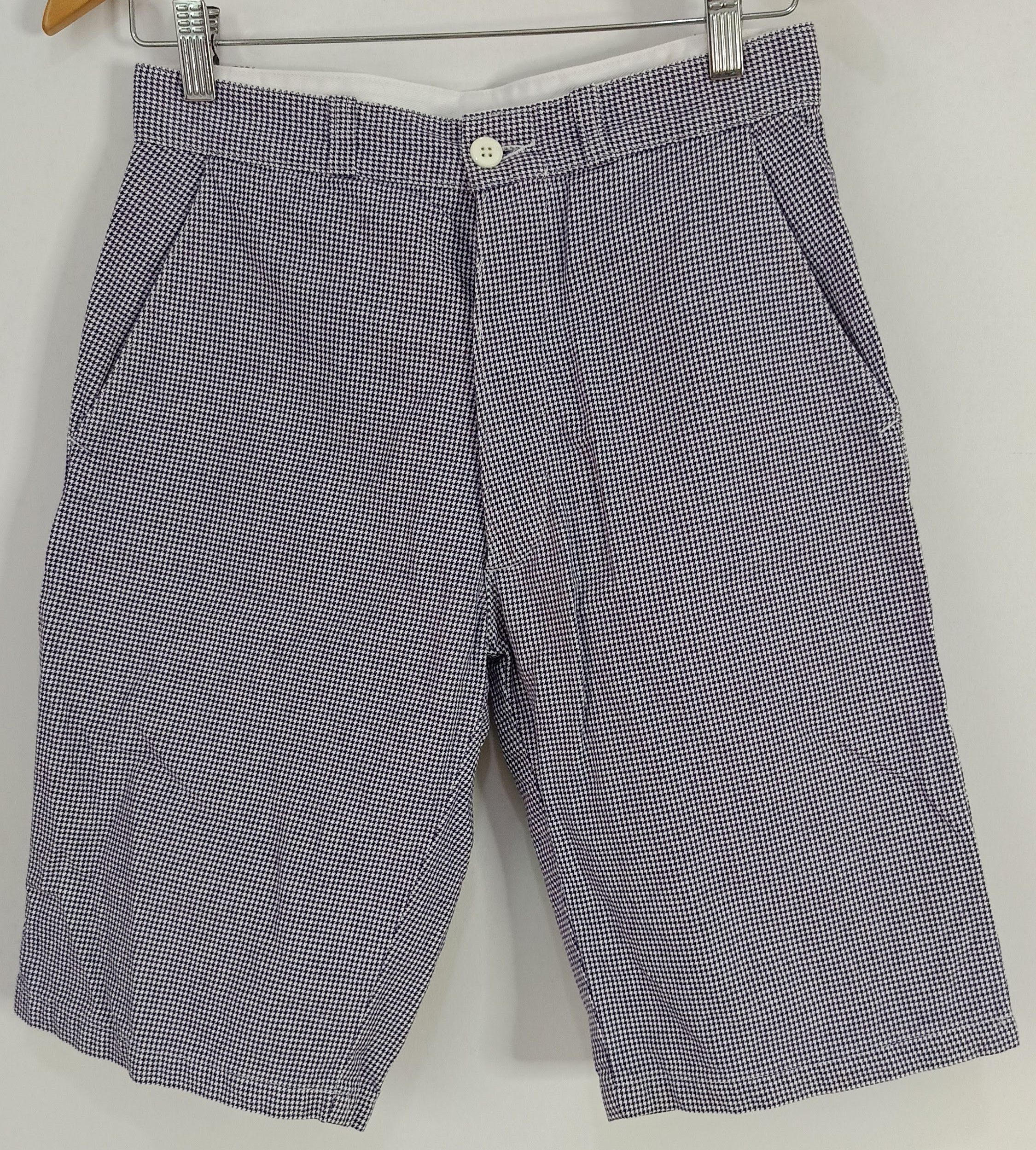 Danton DANTON France blue houndstooth pants shorts slim small Size US 28 / EU 44 - 2 Thumbnail