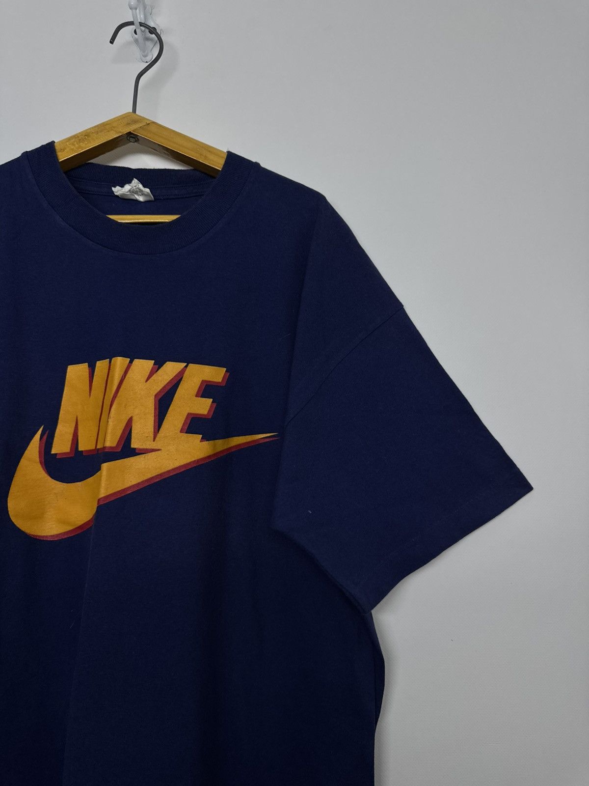 Nike Vintage 1980s Nike Blue Tag Swoosh Shirt Single Stitch Size US L / EU 52-54 / 3 - 6 Thumbnail