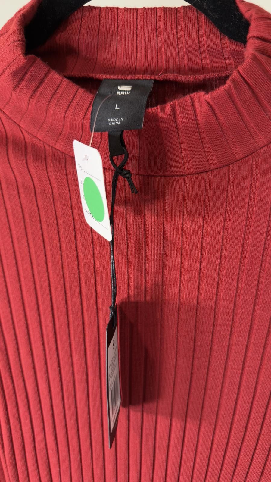 Other Chic Ribbed Long Sleeve Dress - Red & Navy Size L / US 10 / IT 46 - 4 Thumbnail