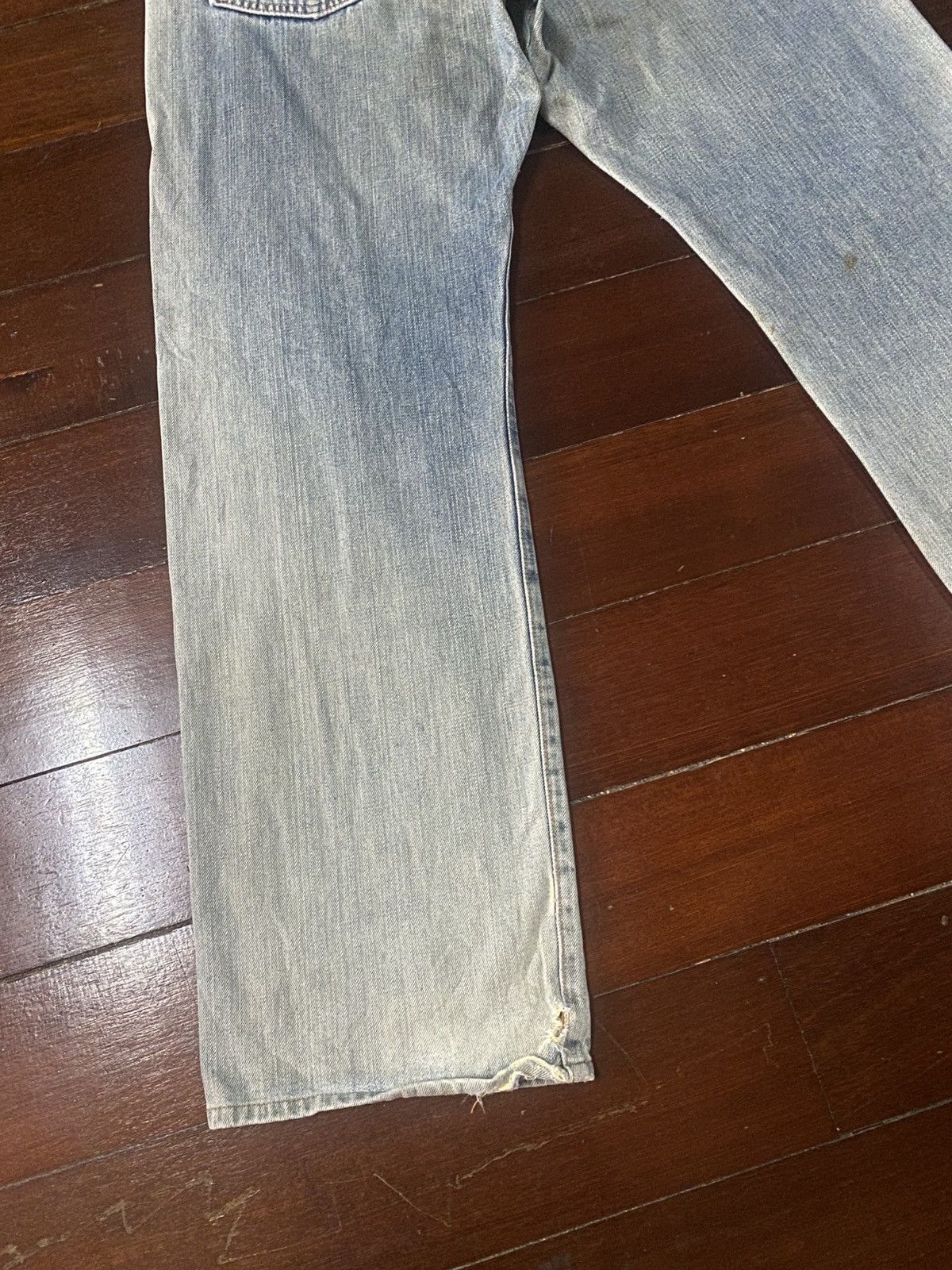 Edwin VINTAGE EDWIN 505 SELVEDGE DISTRESSED DENIM JEANS mud wash Size US 33 - 10 Thumbnail