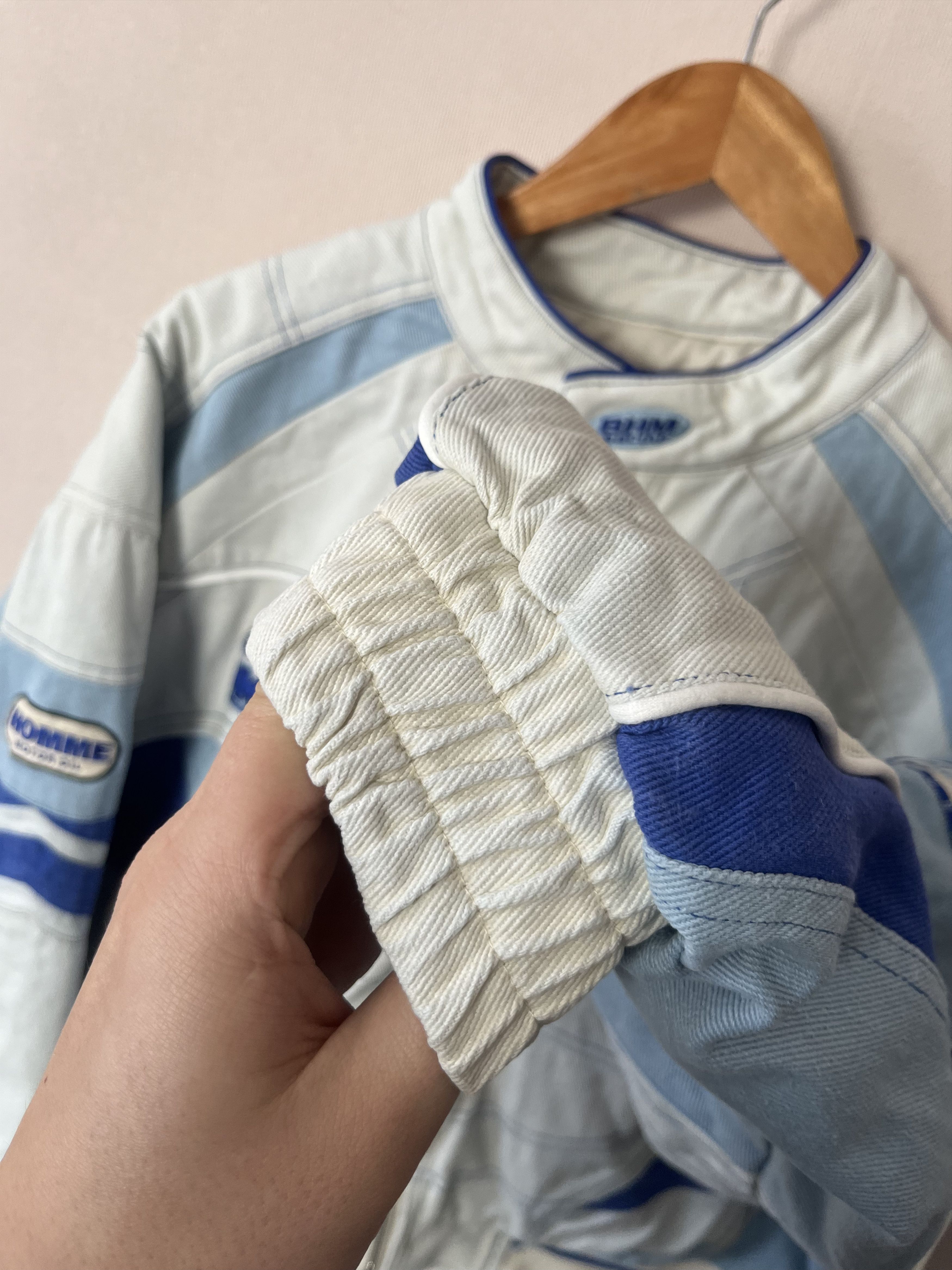 Boohoo Boohooman Racing Bomber Jacket White Blue Size S Size US S / EU 44-46 / 1 - 10 Thumbnail