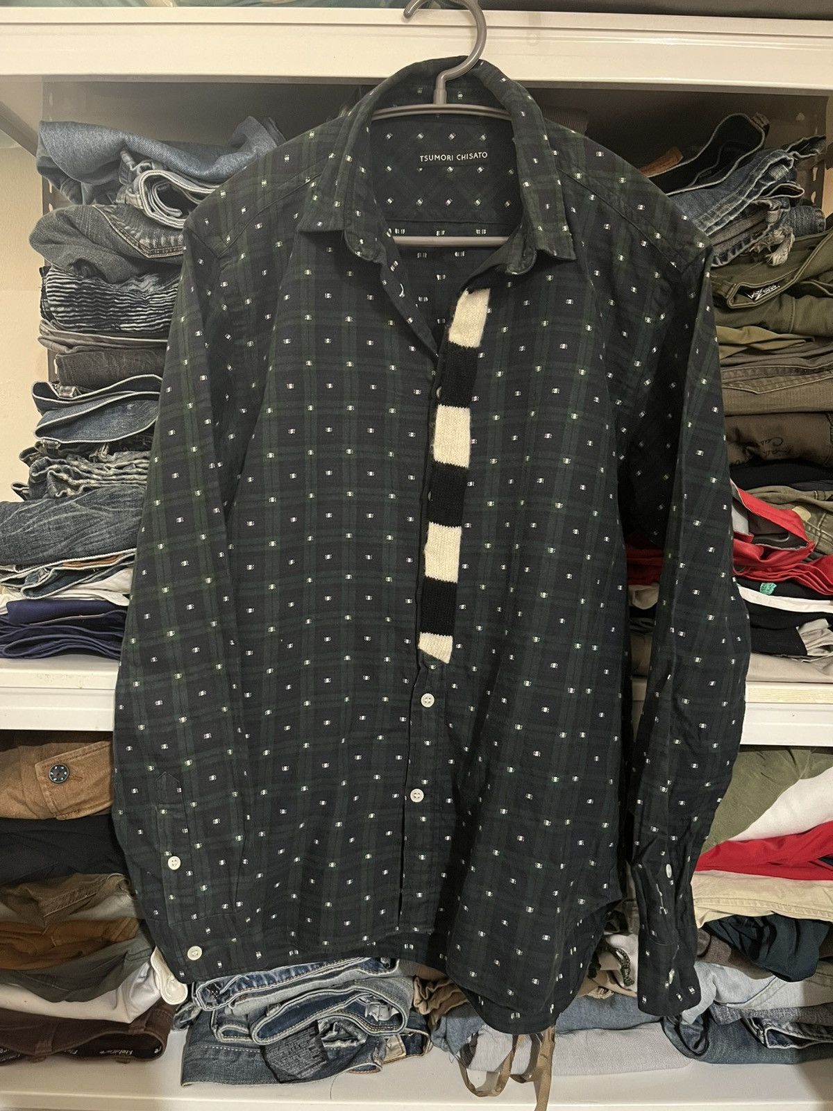 Issey Miyake TSUMORI CHISATO CHECKERED PLAID MONOGRAM SHIRT Size US M / EU 48-50 / 2 - 1 Thumbnail