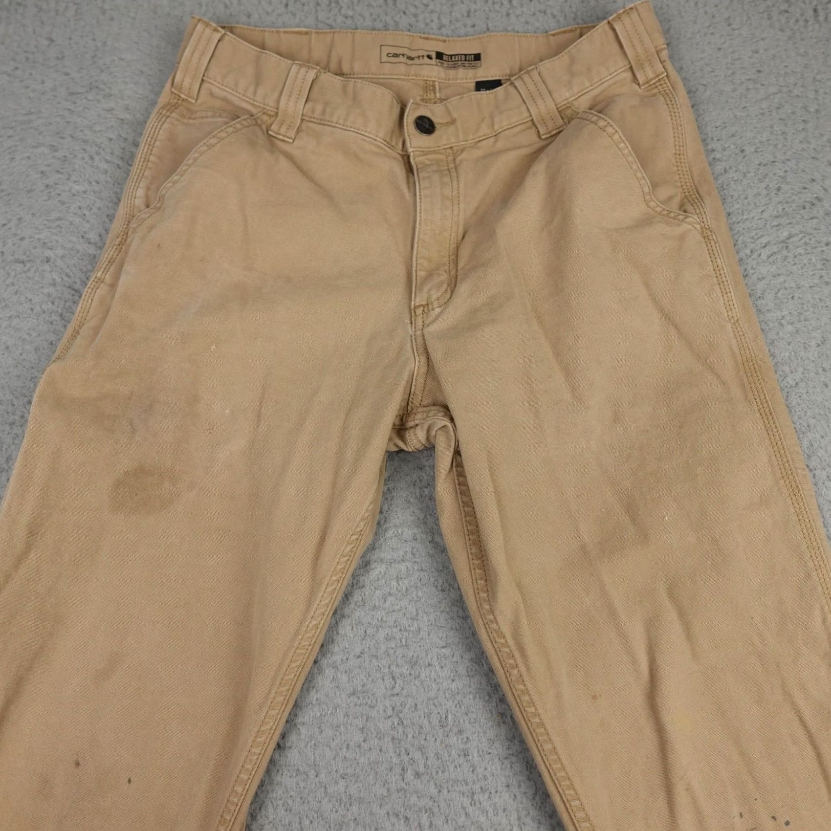 Carhartt Carhartt Carpenter Pants Mens 32x34 Brown Relaxed Fit Workwear Logo Straight 5-Pocket Canvas Pants Size US 32 / EU 48 - 3 Thumbnail