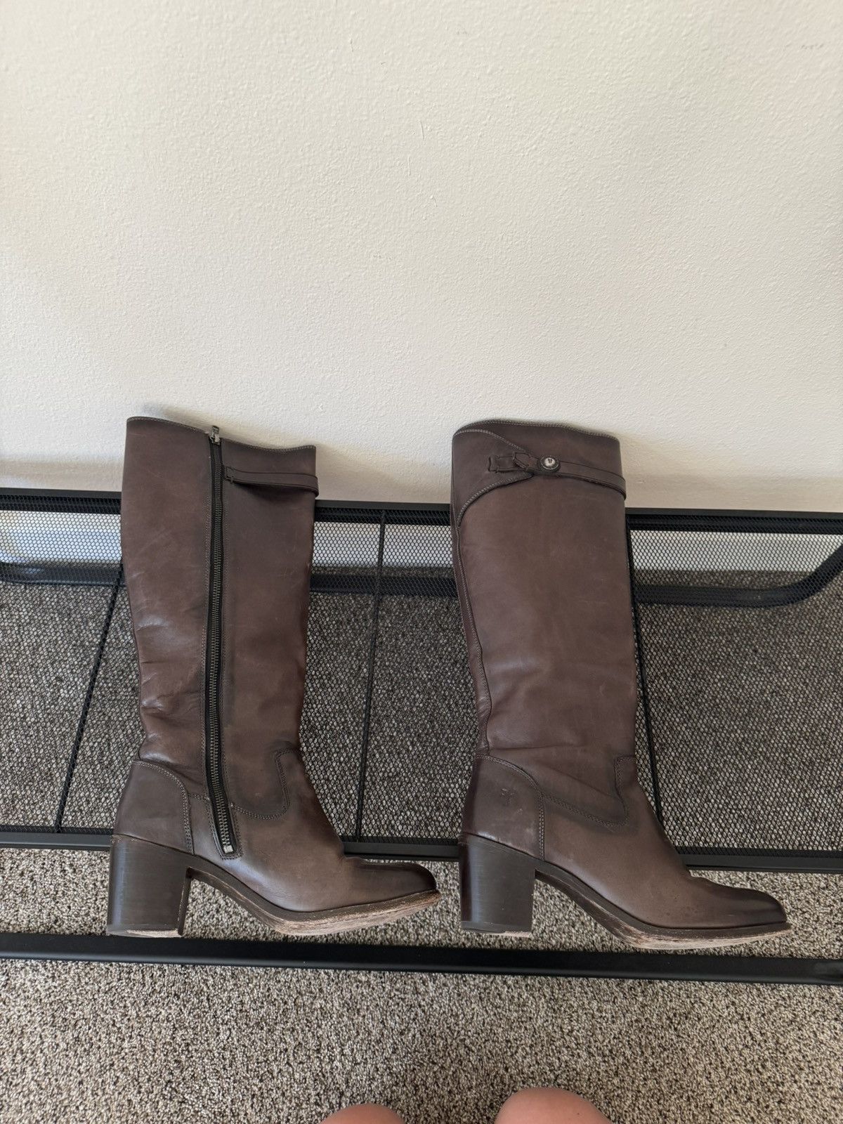 Frye Frye Boots Malorie Button Tall -Dark Grey/brown leather Size US 8.5 / IT 38.5 - 6 Thumbnail