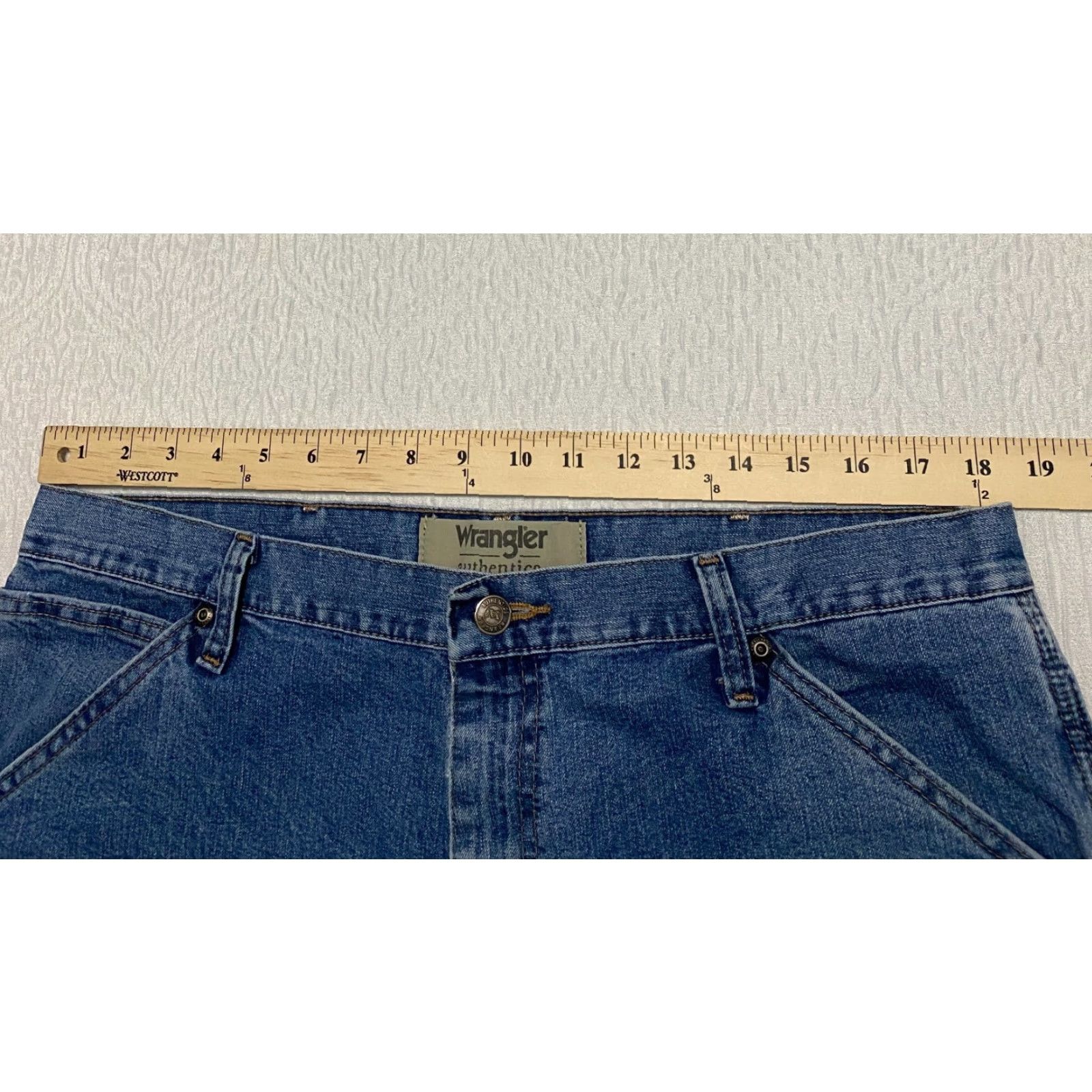 Wrangler Wrangler Carpenter Jeans Men's 36×29 Blue Denim Cotton Straight Wide-Leg Regular Jeans Mens Builder Carpenter Modern Workwear Size US 36 / EU 52 - 5 Thumbnail